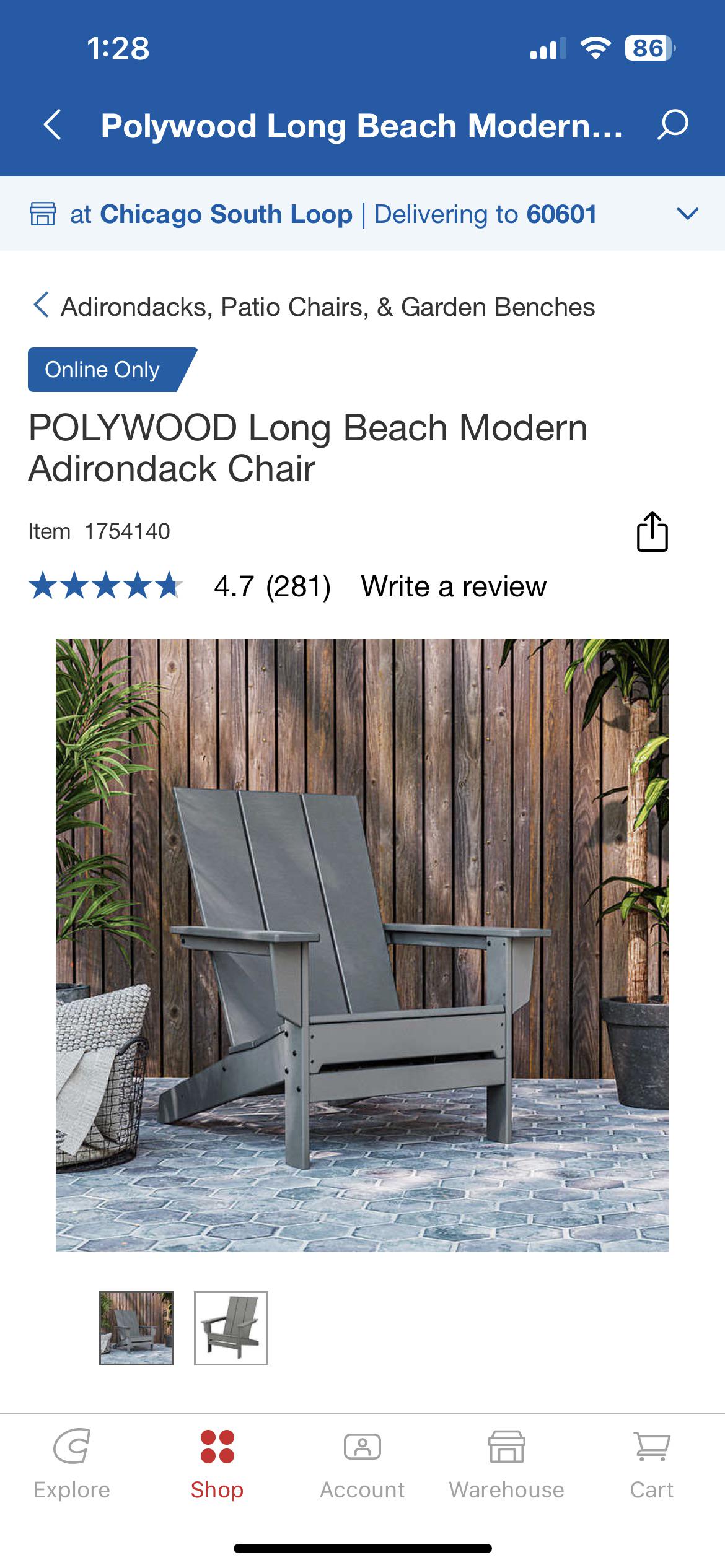 Polywood Adirondack Chairs r/Costco