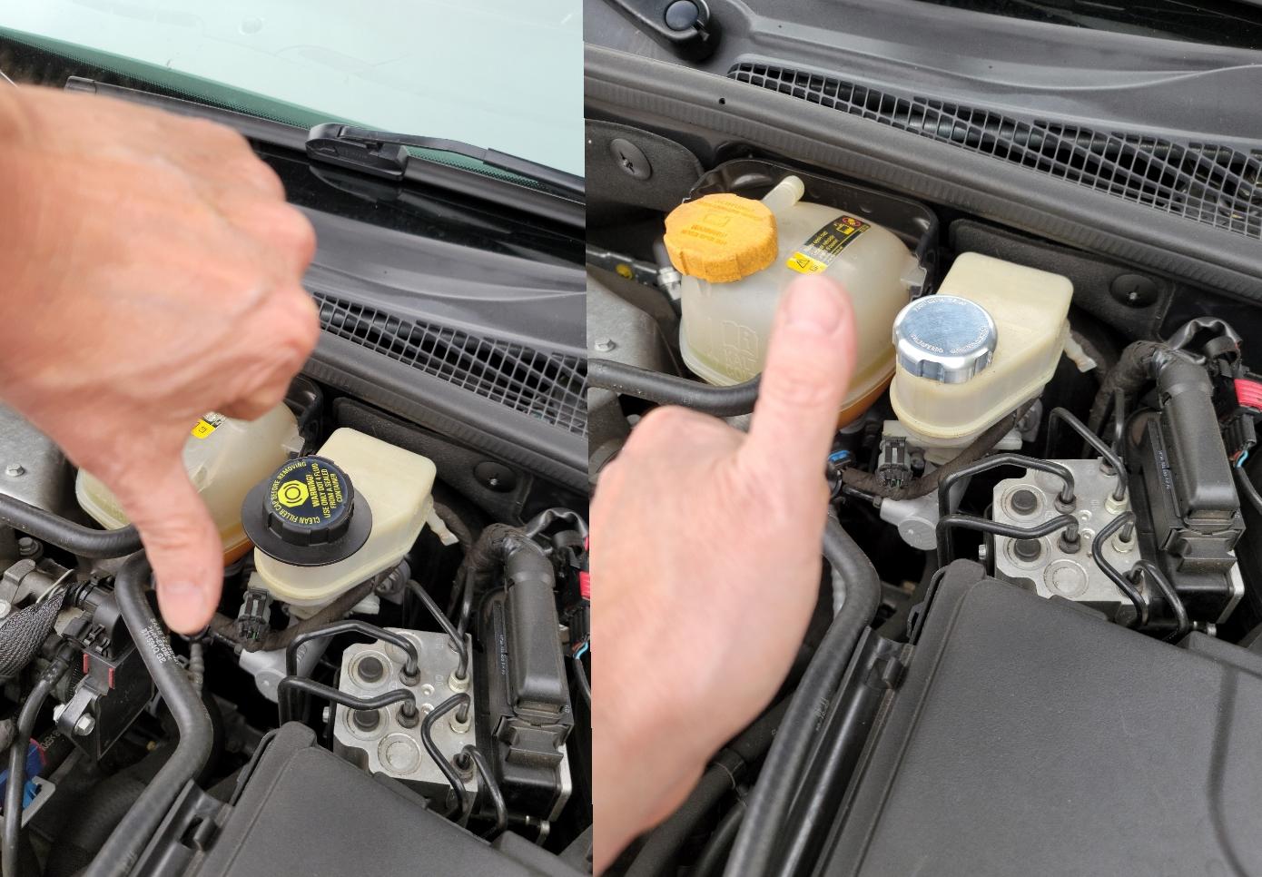 I noticed that the master cylinder cap was basically destroyed. I