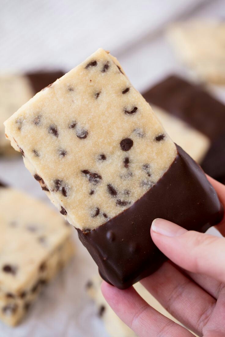 Chocolate chip shortbread cookies r/dessert