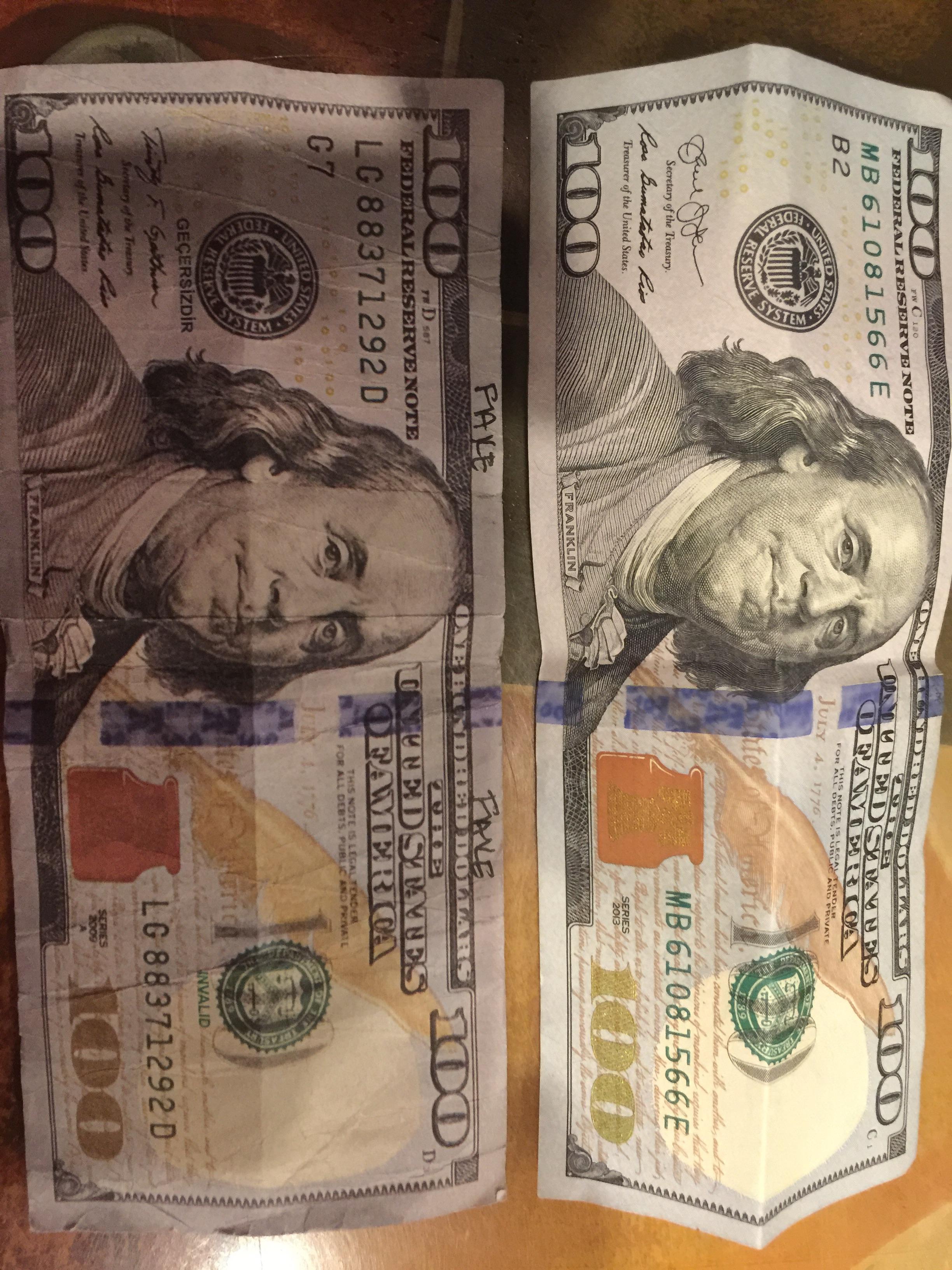 This counterfeit 100 bill we got at my work. mildlyinteresting