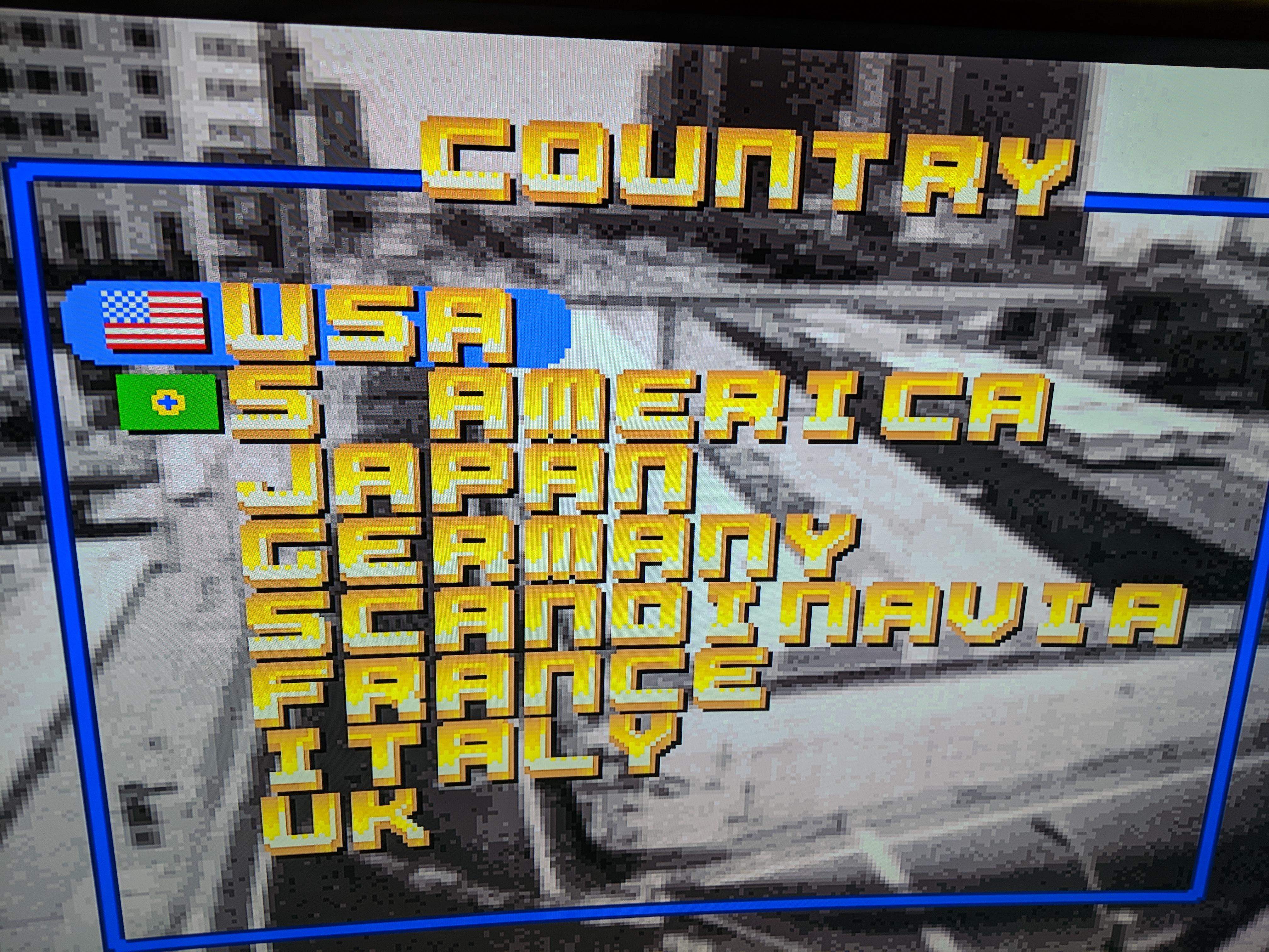 The Flag of South America according to the SNES game 'Top Gear' r