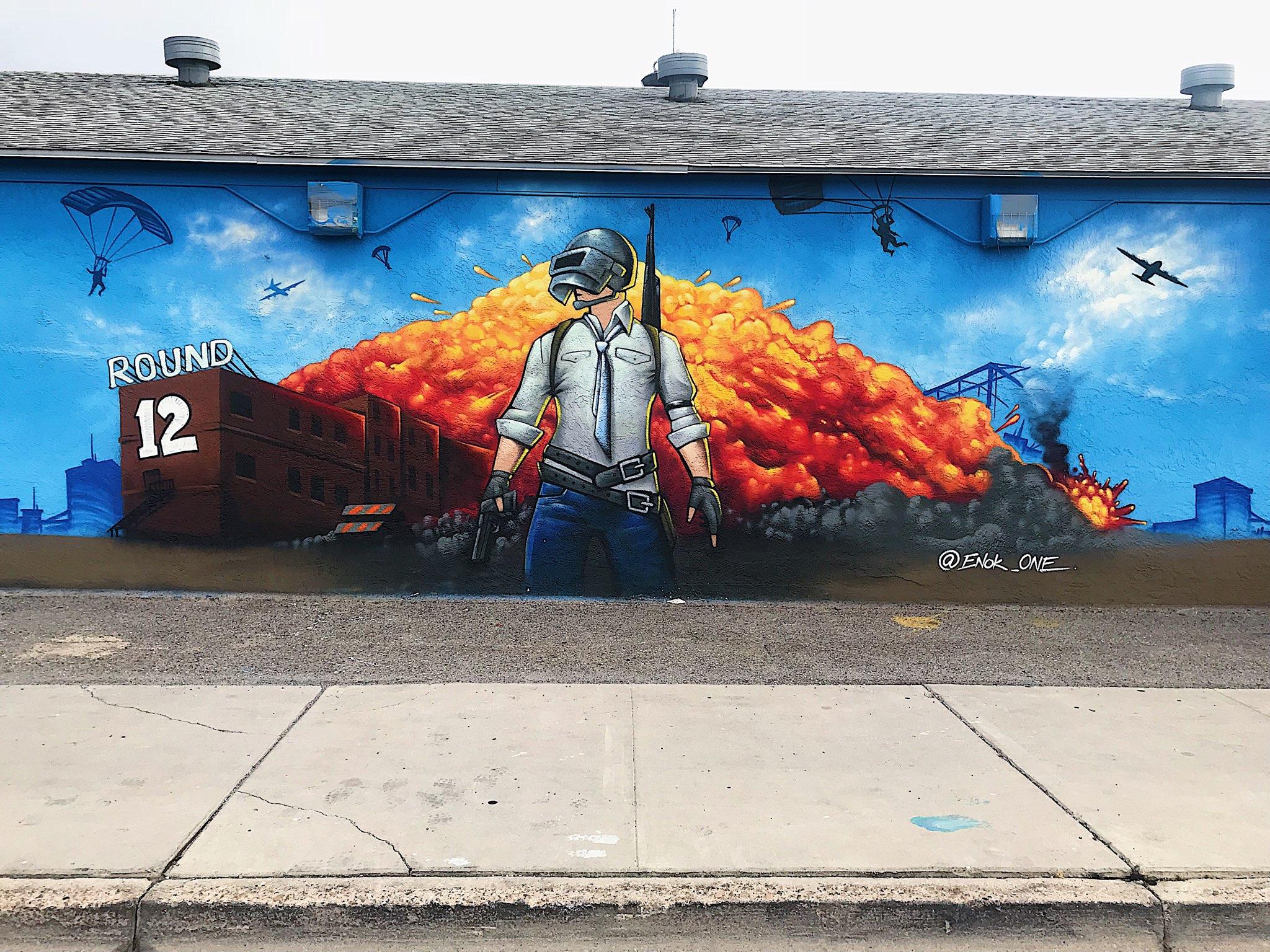 Just saw this awesome mural in downtown Las Vegas r/PUBG