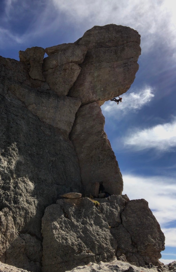 Wildest route I've ever been on. "Wind Drinker" in Lander, WY. r/climbing