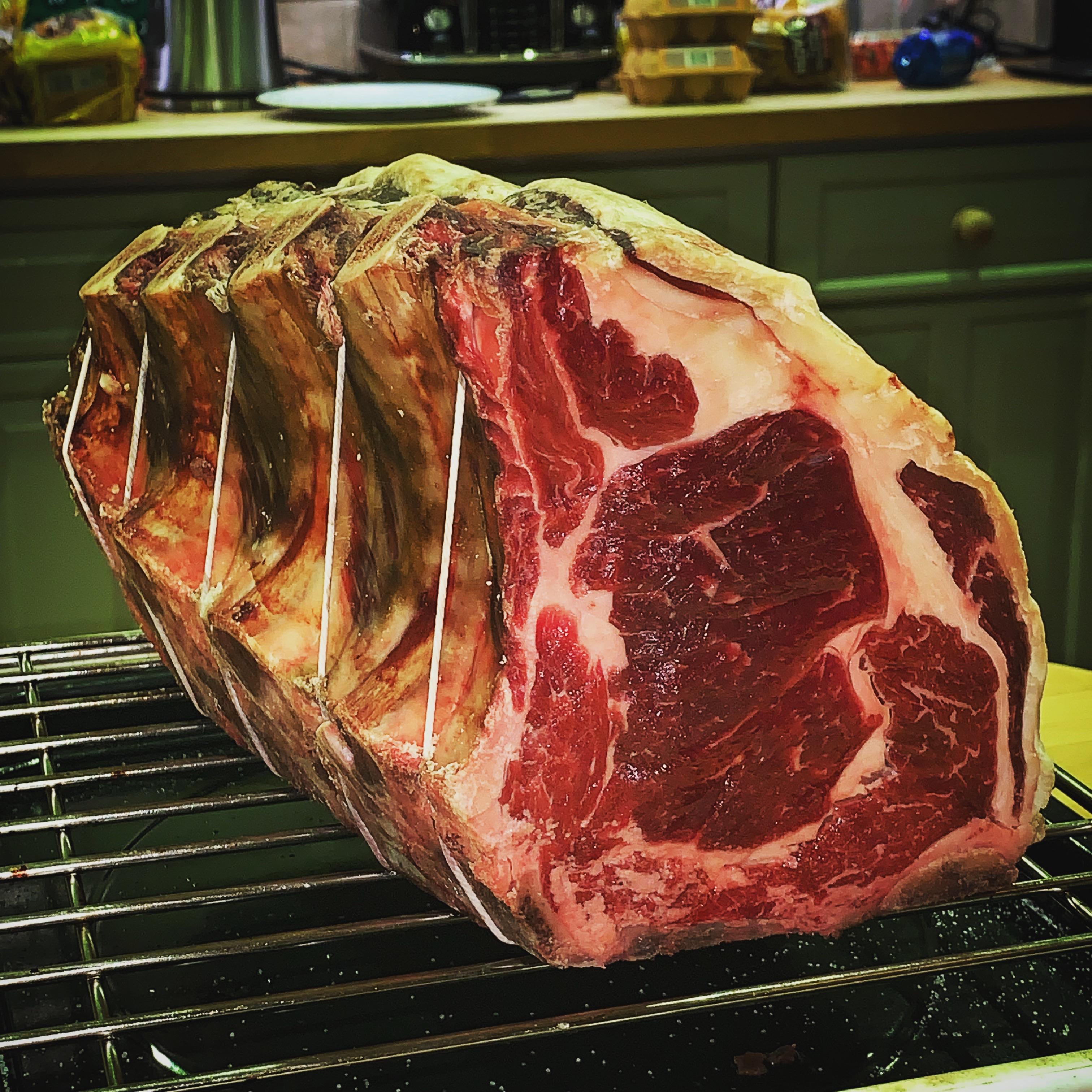 15lb Prime Rib reverse searing for Christmas steak