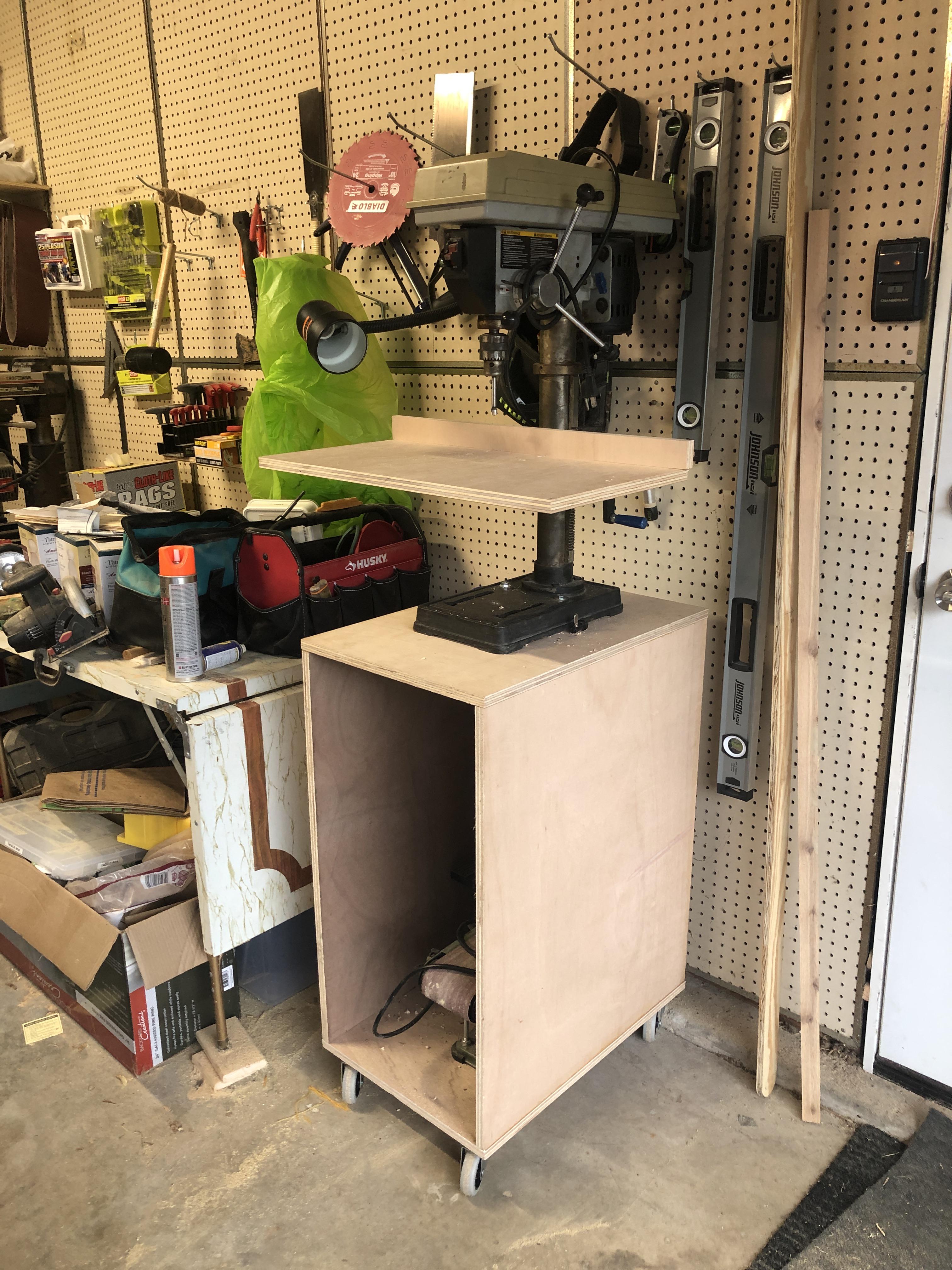 New shop addition. A drill press and rolling cart (built today). r