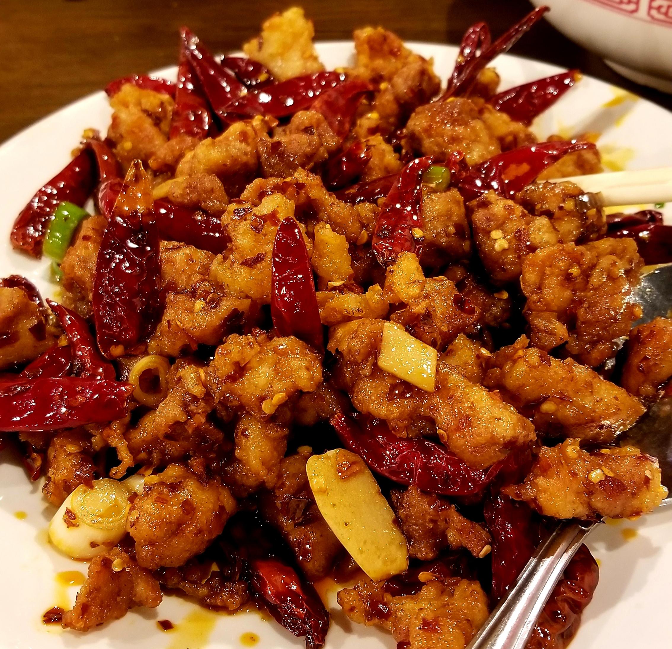 Dry Chili Chicken from Lao Sze Chuan in Chinatown, Chicago r/spicy