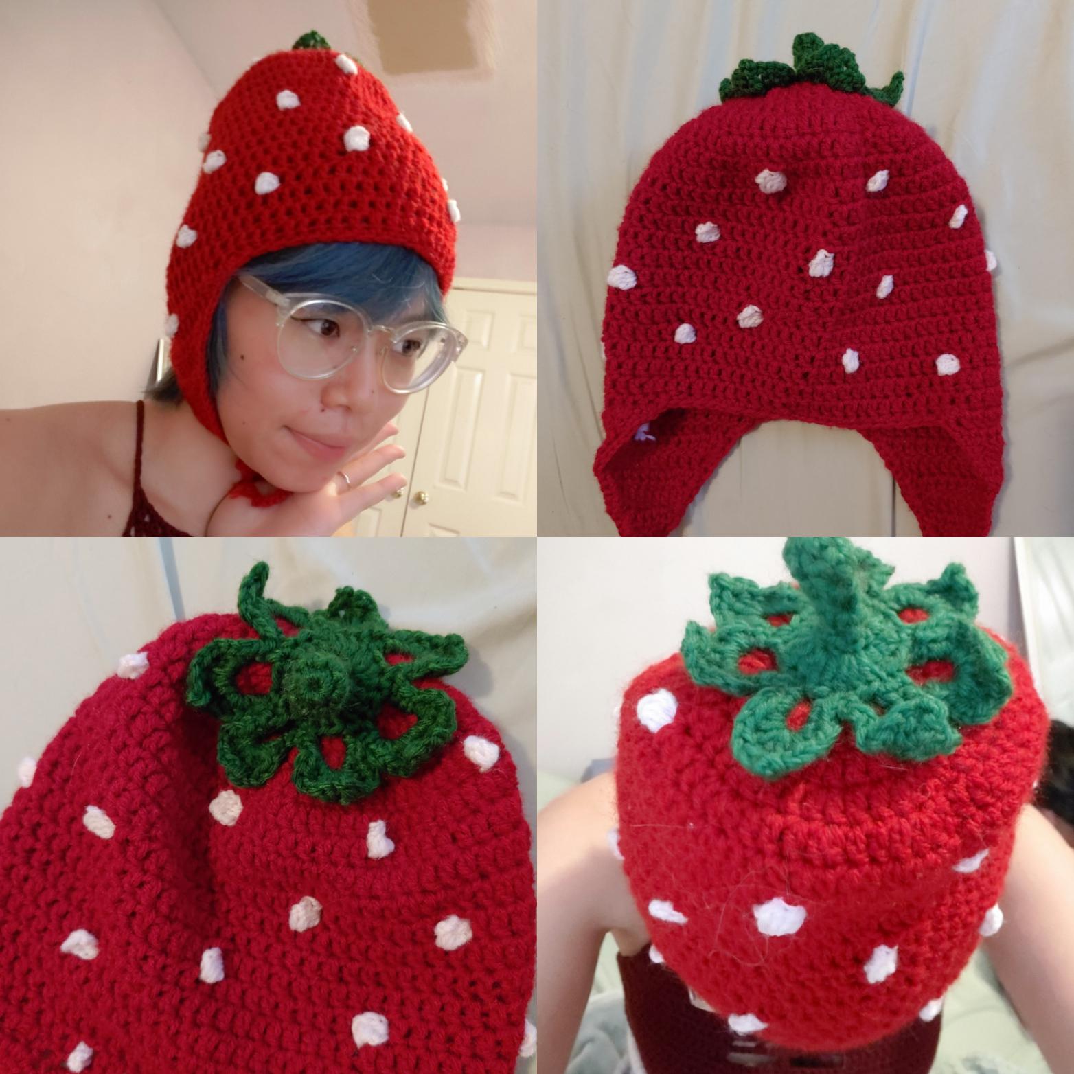 Just finished making second Strawberry Hat 🍓 I love this and I might make one for myself as well