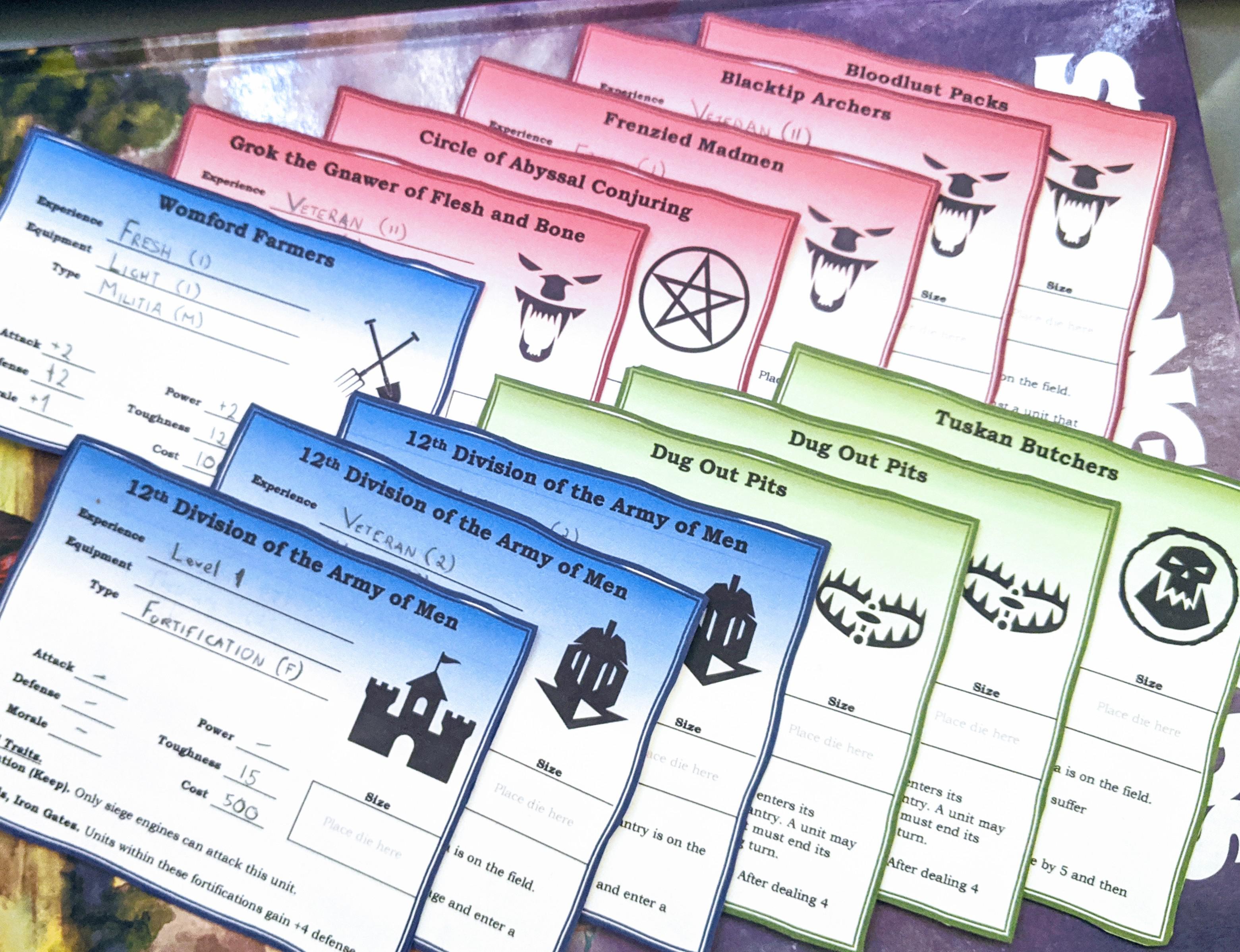 My take on the Unit Cards from Strongholds and Followers. What do y'all think? mattcolville