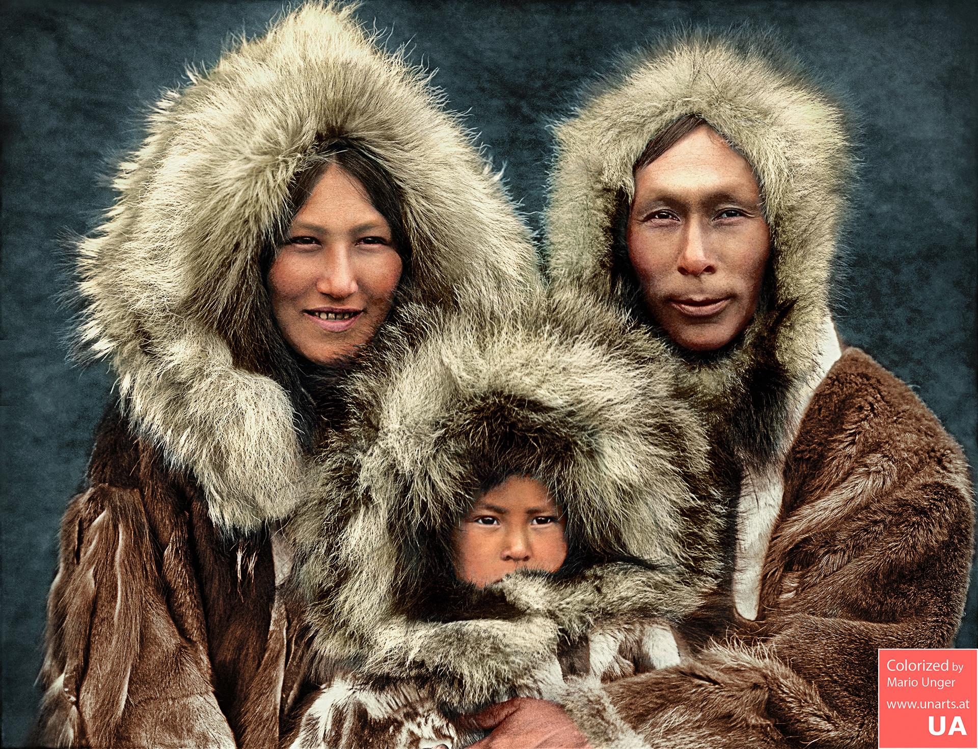 Inupiat Family from Noatak, Alaska, 1929, Edward S. Curtis (1470x1920