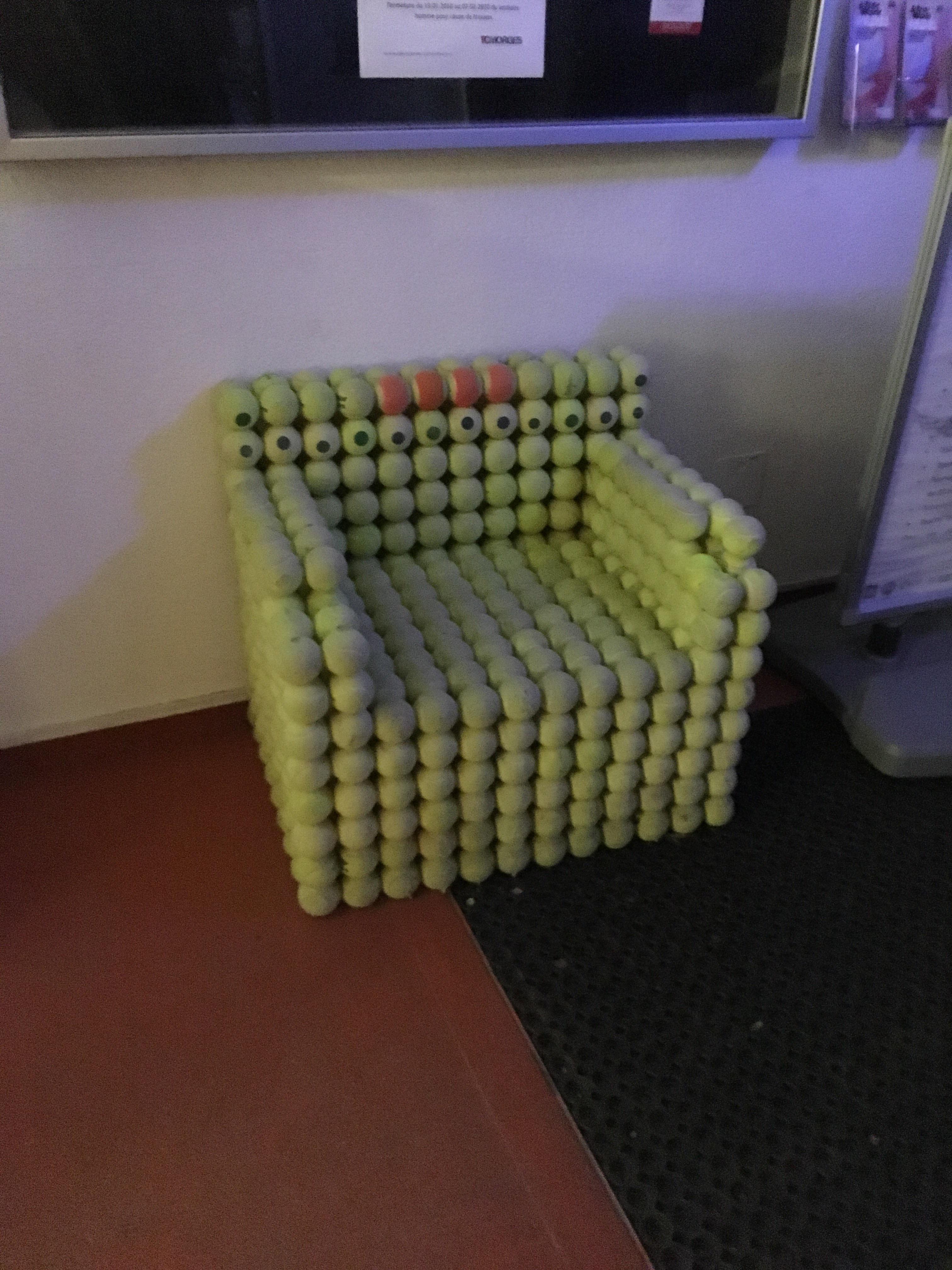 This chair made of tennis balls r/ATBGE