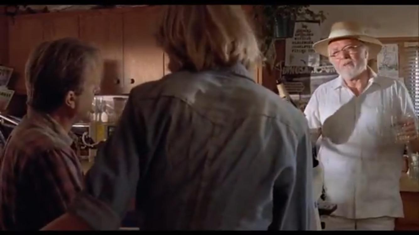 Jurassic Park (1993) When Hammond insists on pouring the Champagne and says “I know my way