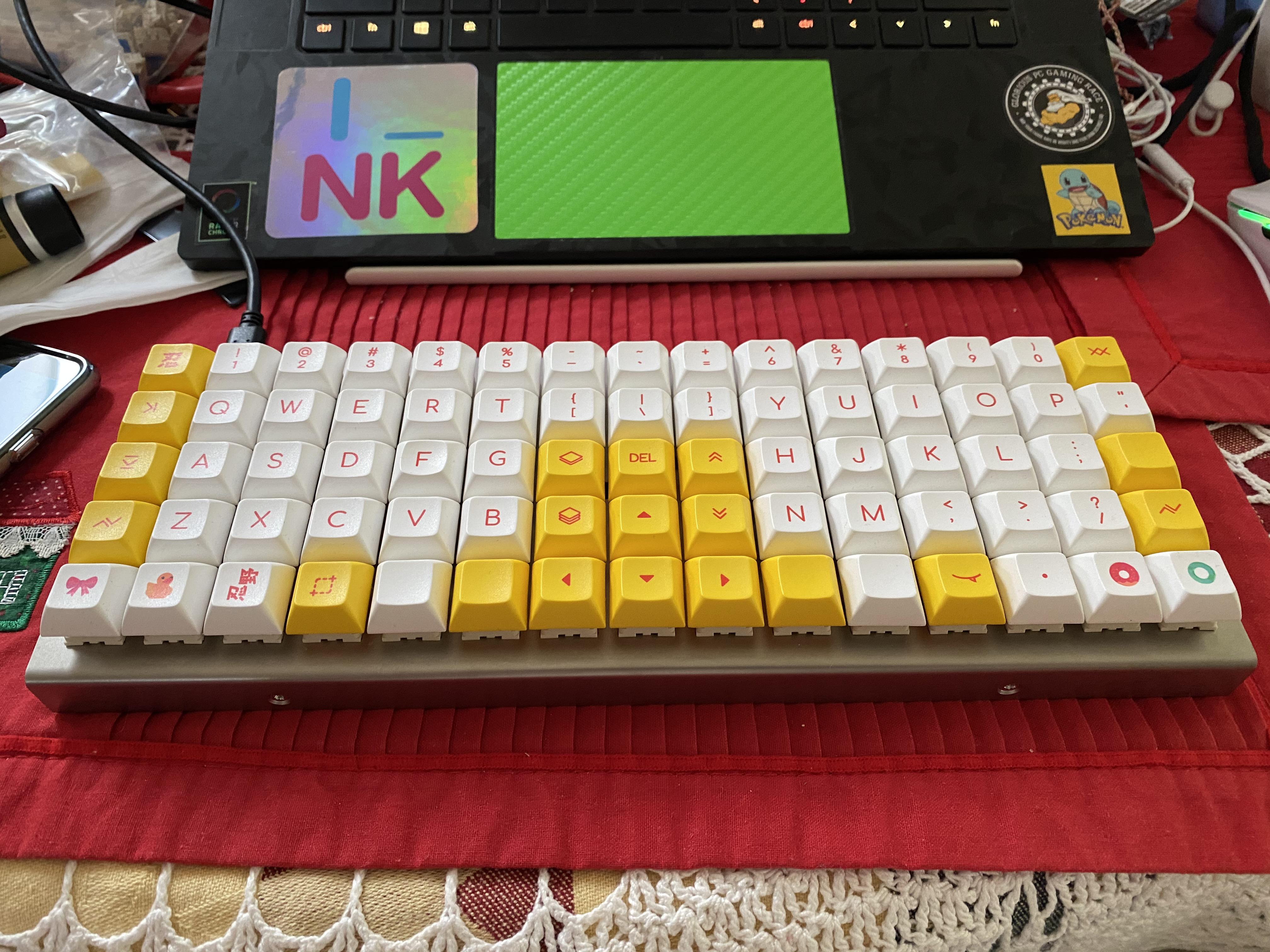 XD75Re with basic steel case and Kailh Bronze switches. First custom