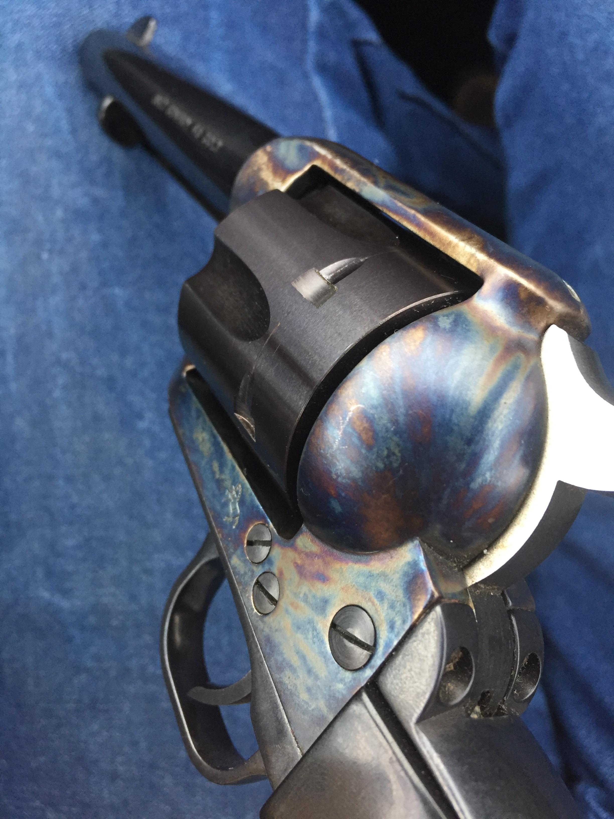 B. E. A. UTIFAL color case hardening on this colt cowboy r/guns