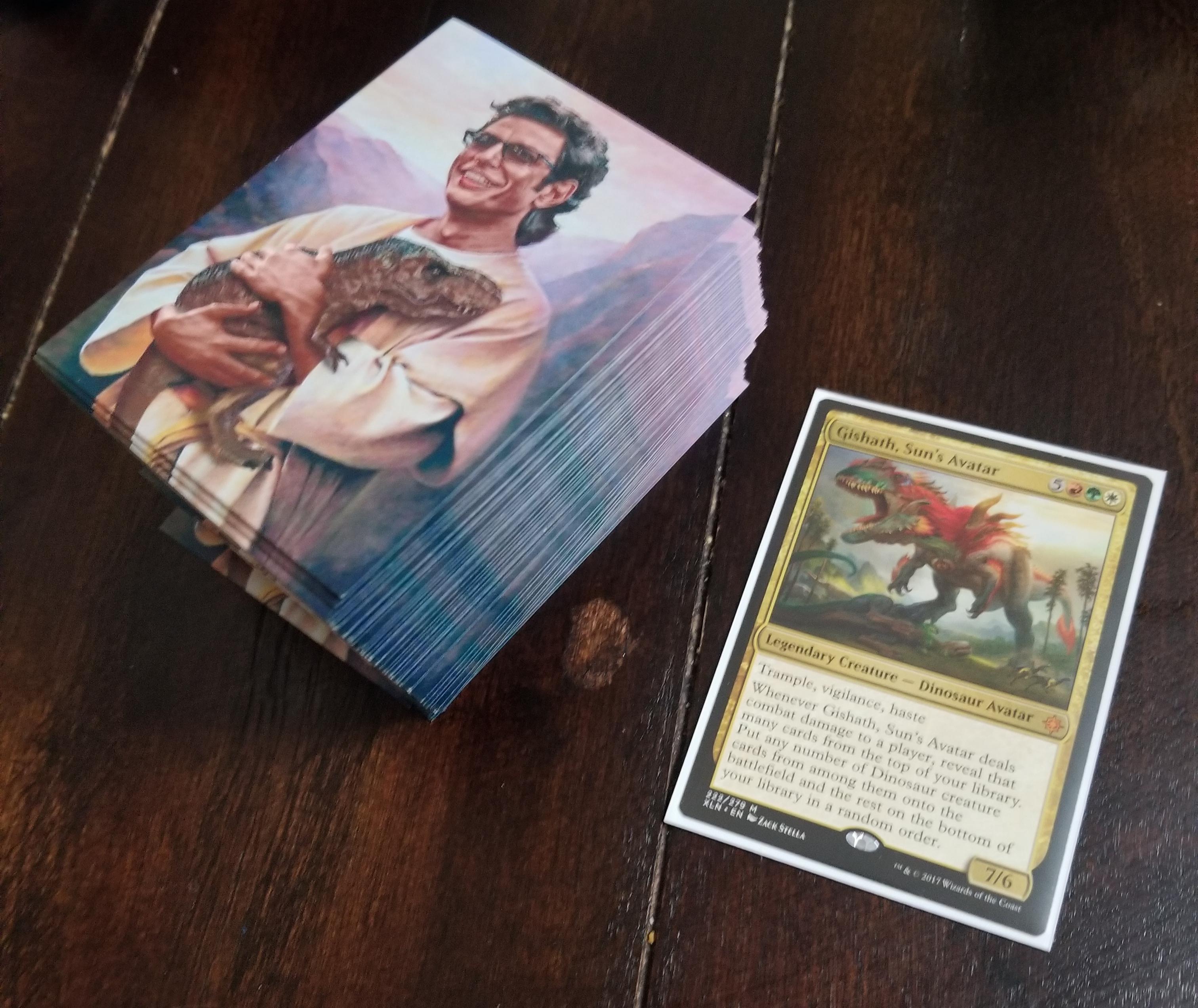 My brother in law gave me new sleeves for my Gishath deck as a birthday