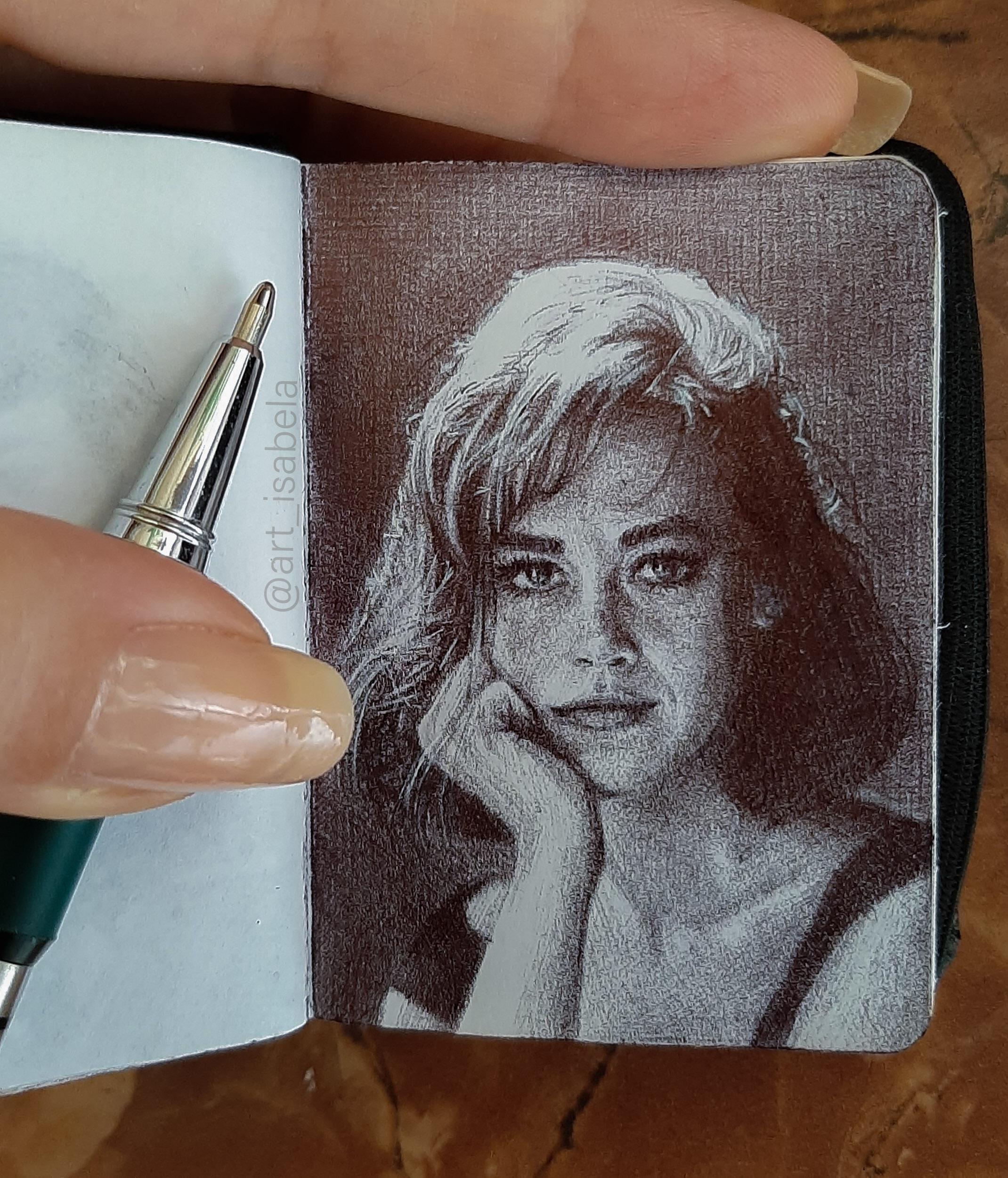 Mini ballpoint pen portrait by me r/drawing