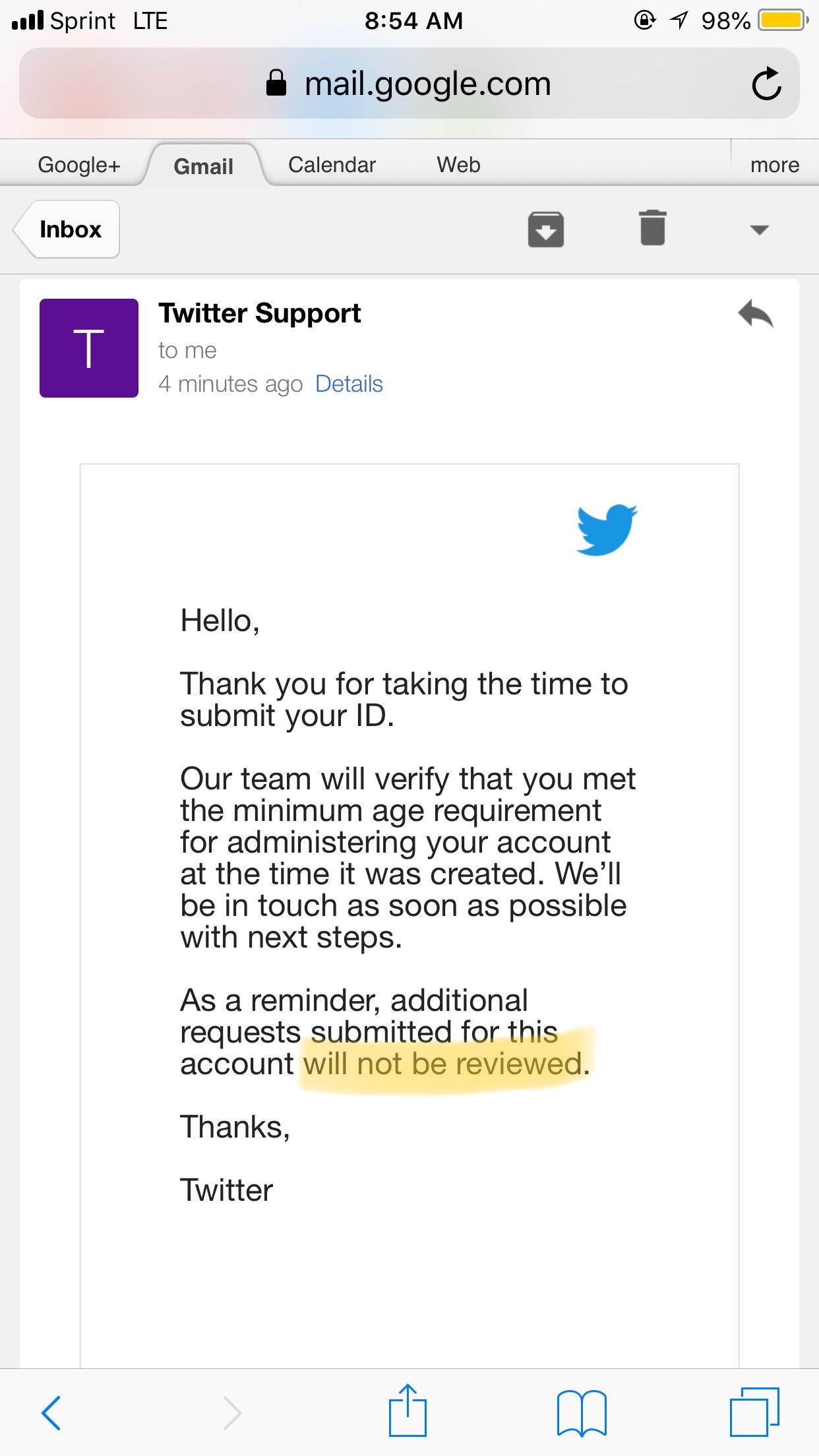 Created new gmail just to file another report on age