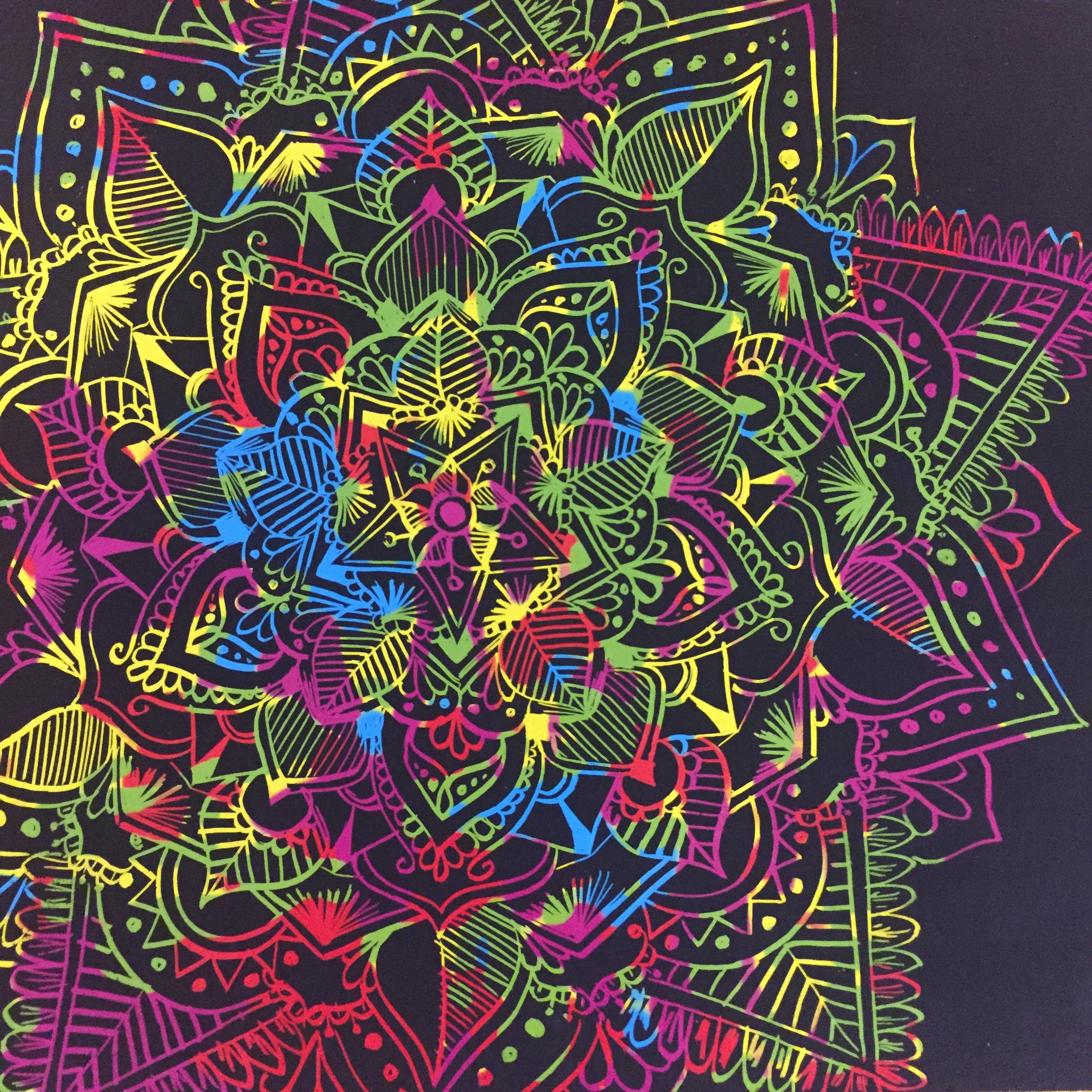 Freehand Mandala, Scratch Paper, 17x18cm r/Art