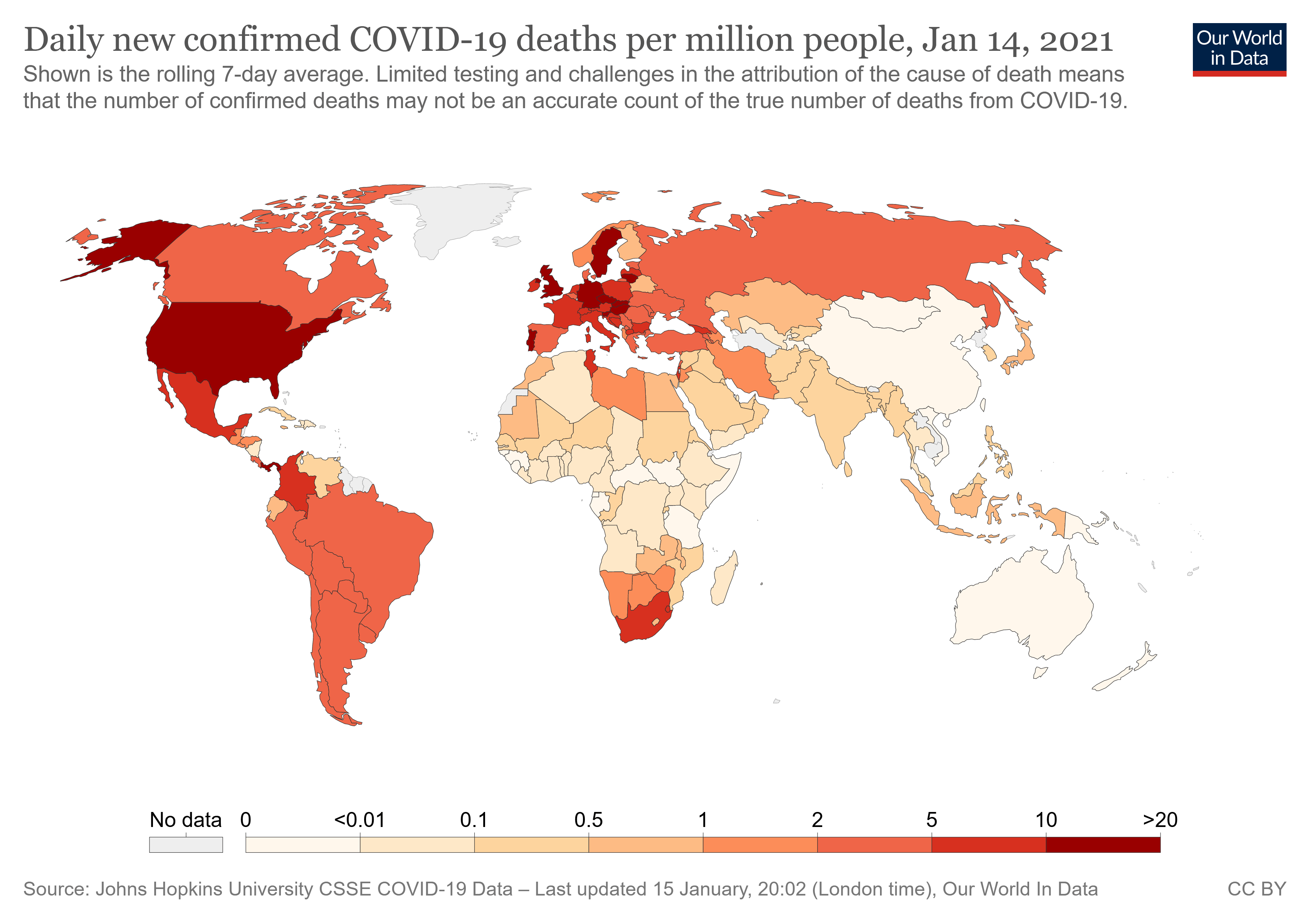 Daily new confirmed COVID19 cases per million people, Jan 14, 2021 r