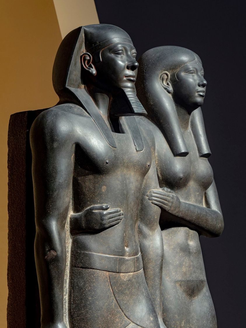 Upper part of a statue of King Menkaure and queen (her name is not