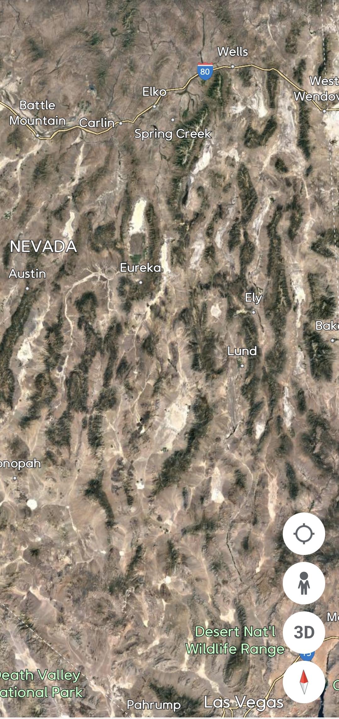 Why are the mountains of Nevada so patchy and not continuous ranges