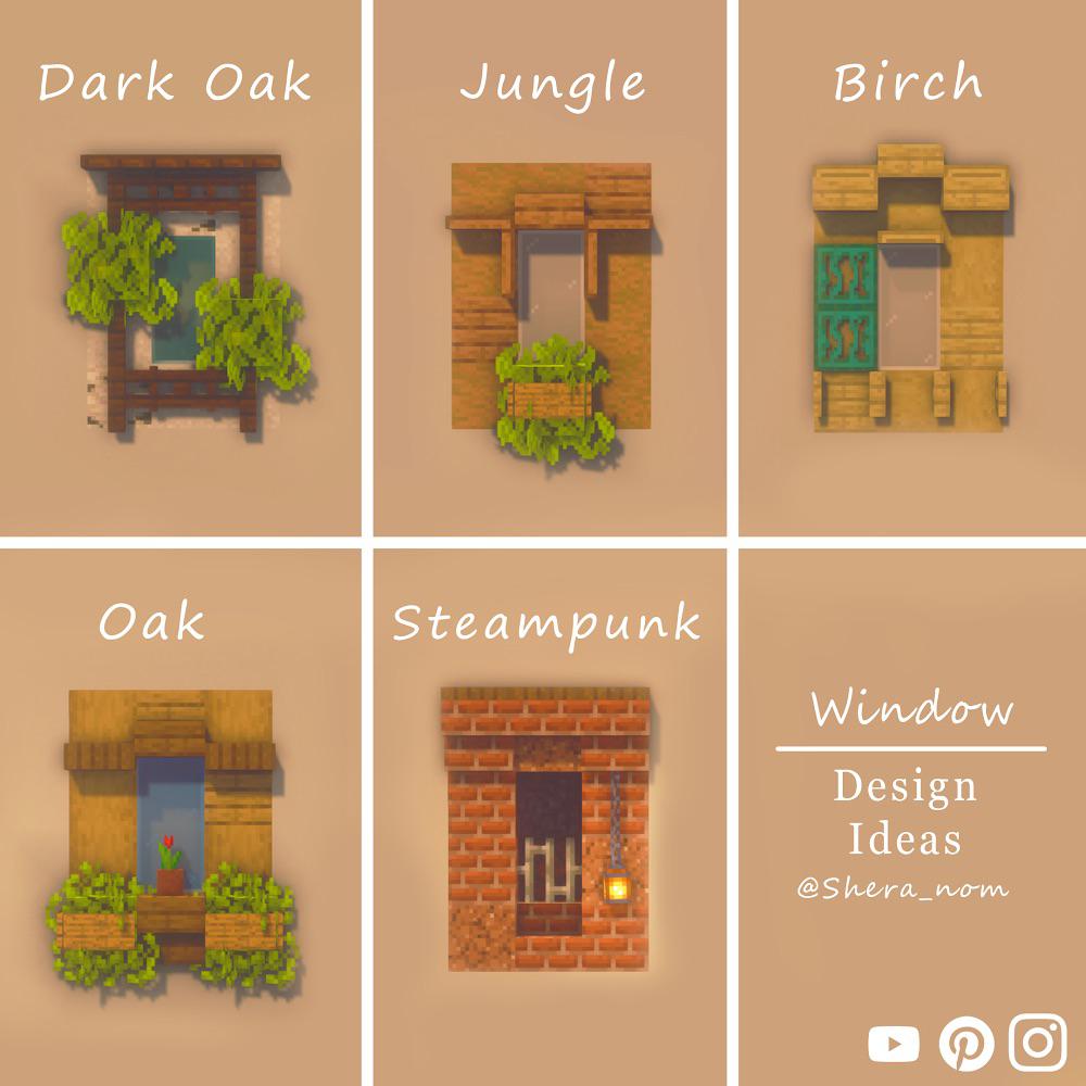 Small window designs for different themes 3 r/Minecraftbuilds