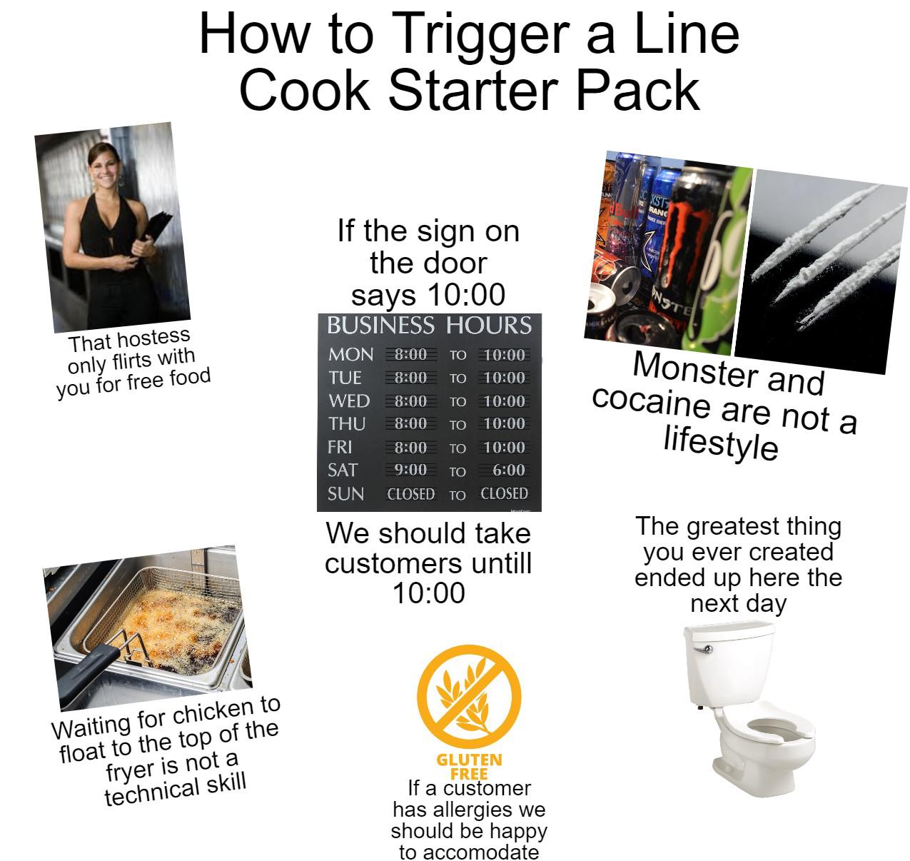 How to Trigger a Line Cook Starter Pack r/starterpacks
