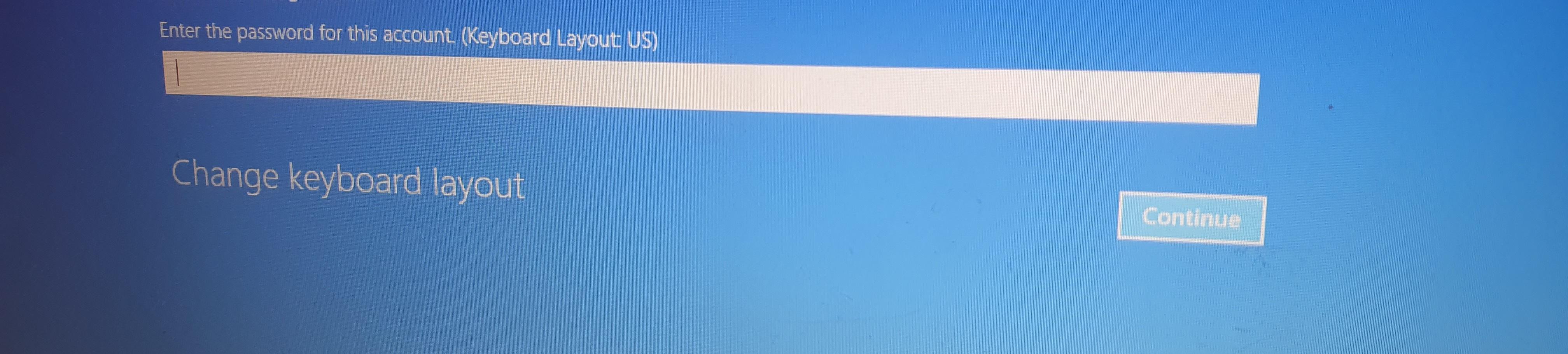 Blue screen password problem