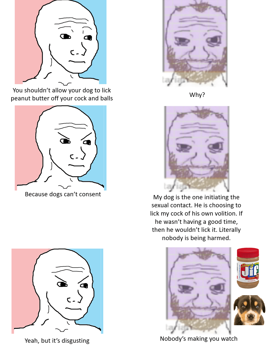 It's ok to allow your dog to lick peanut butter off your cock and balls