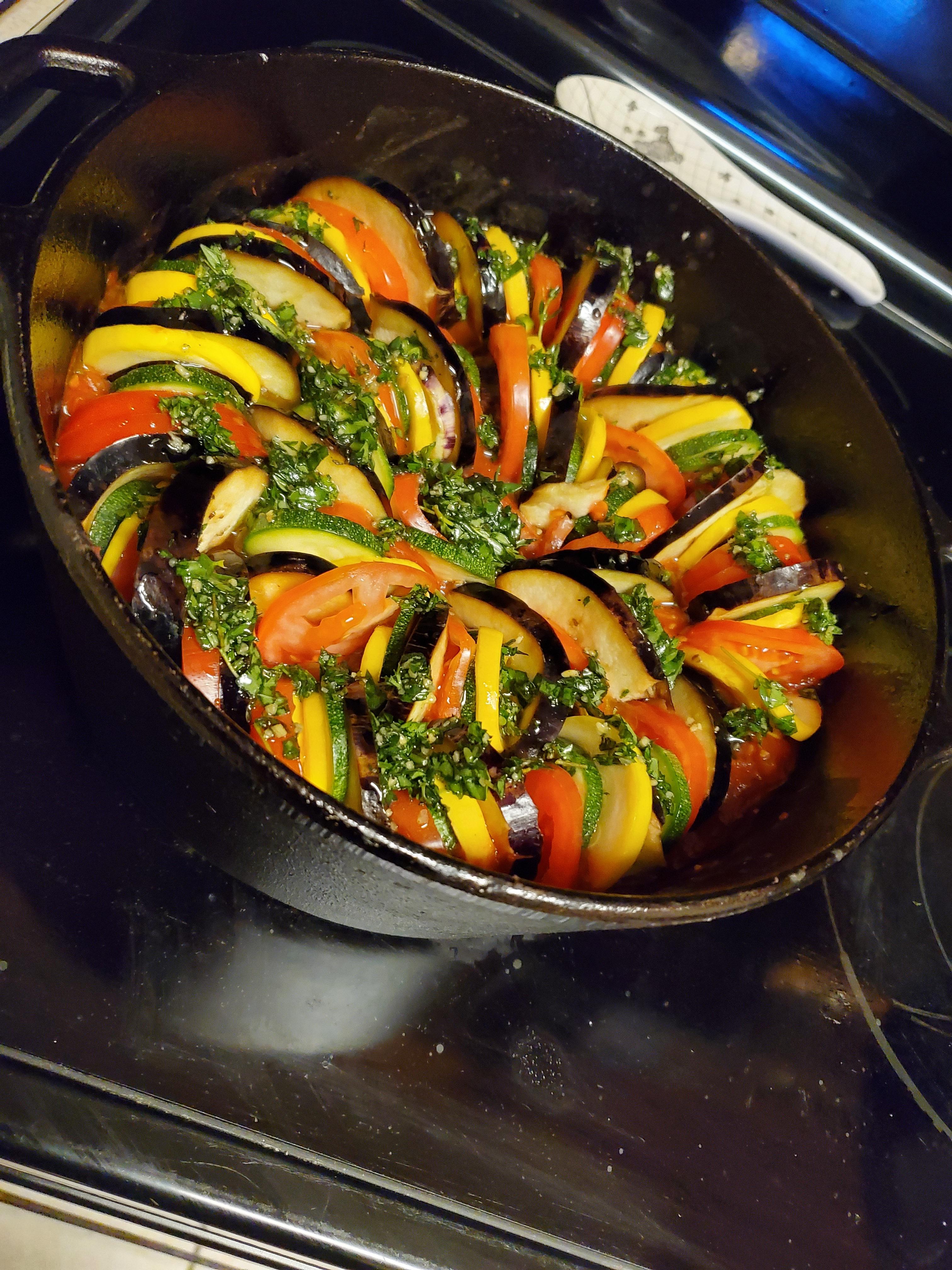 Ratatouille in my lodge dutch oven! r/castiron