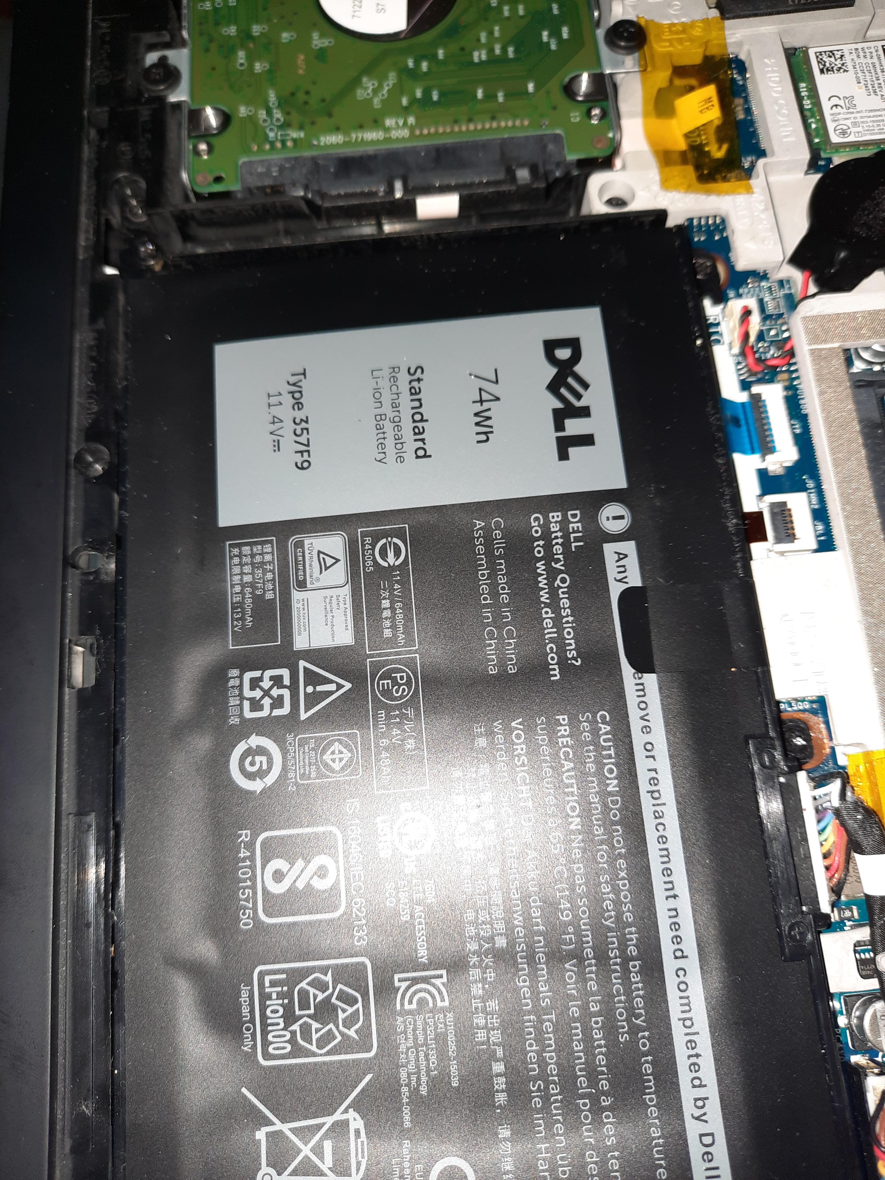 I opened the laptop and I saw a bulging battery. The battery doesn't