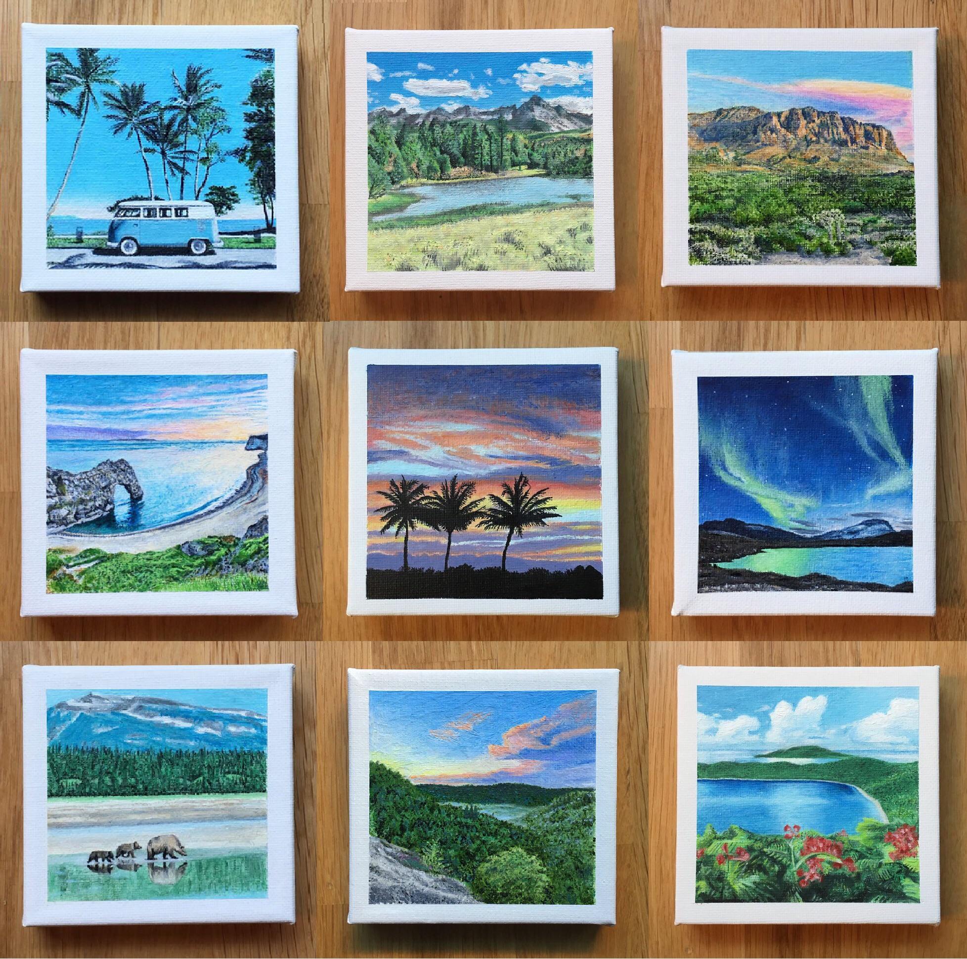 I started doing miniature paintings in November. These are the ones I