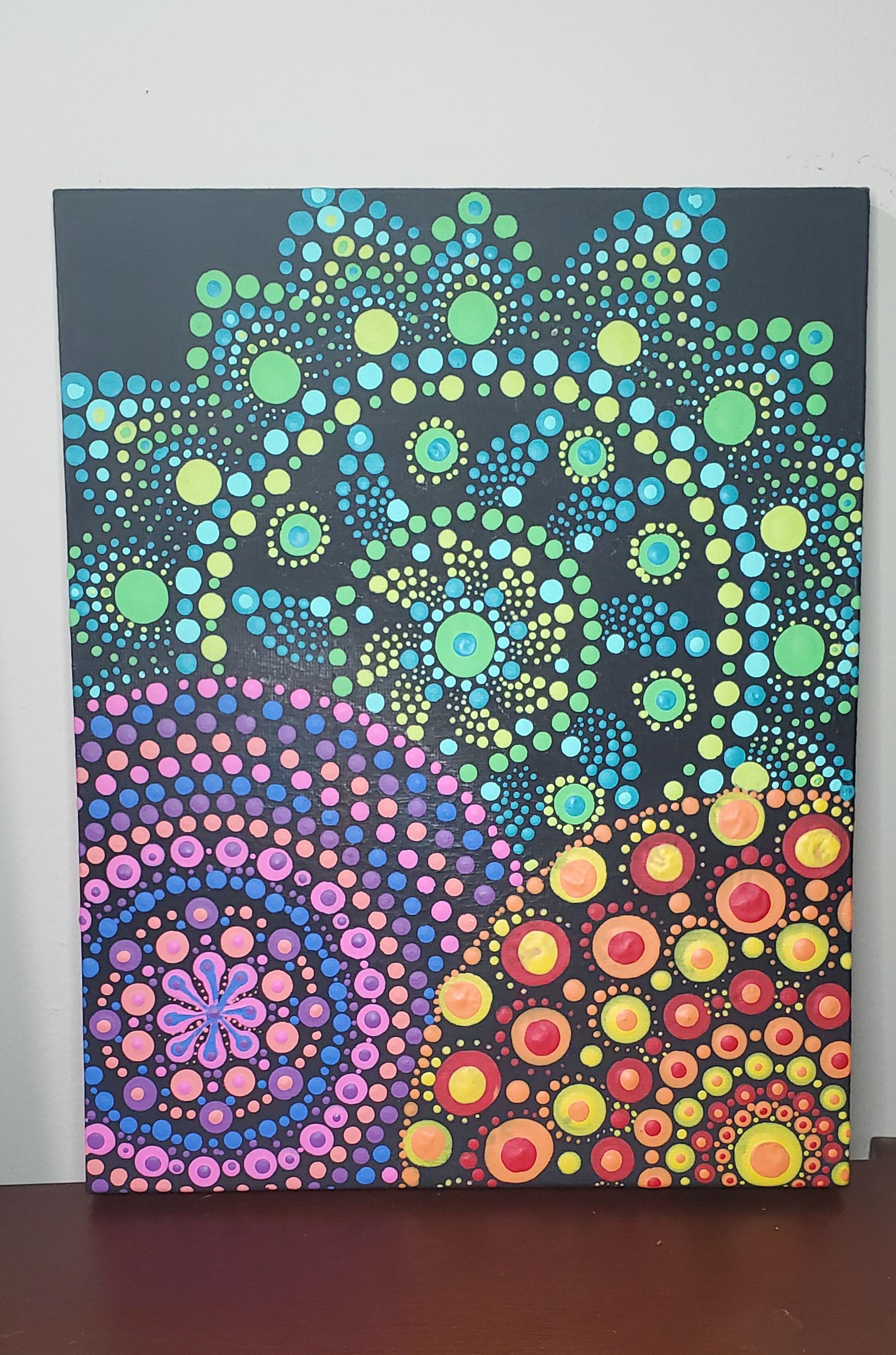 Acrylic paint Dot mandala trio r/somethingimade