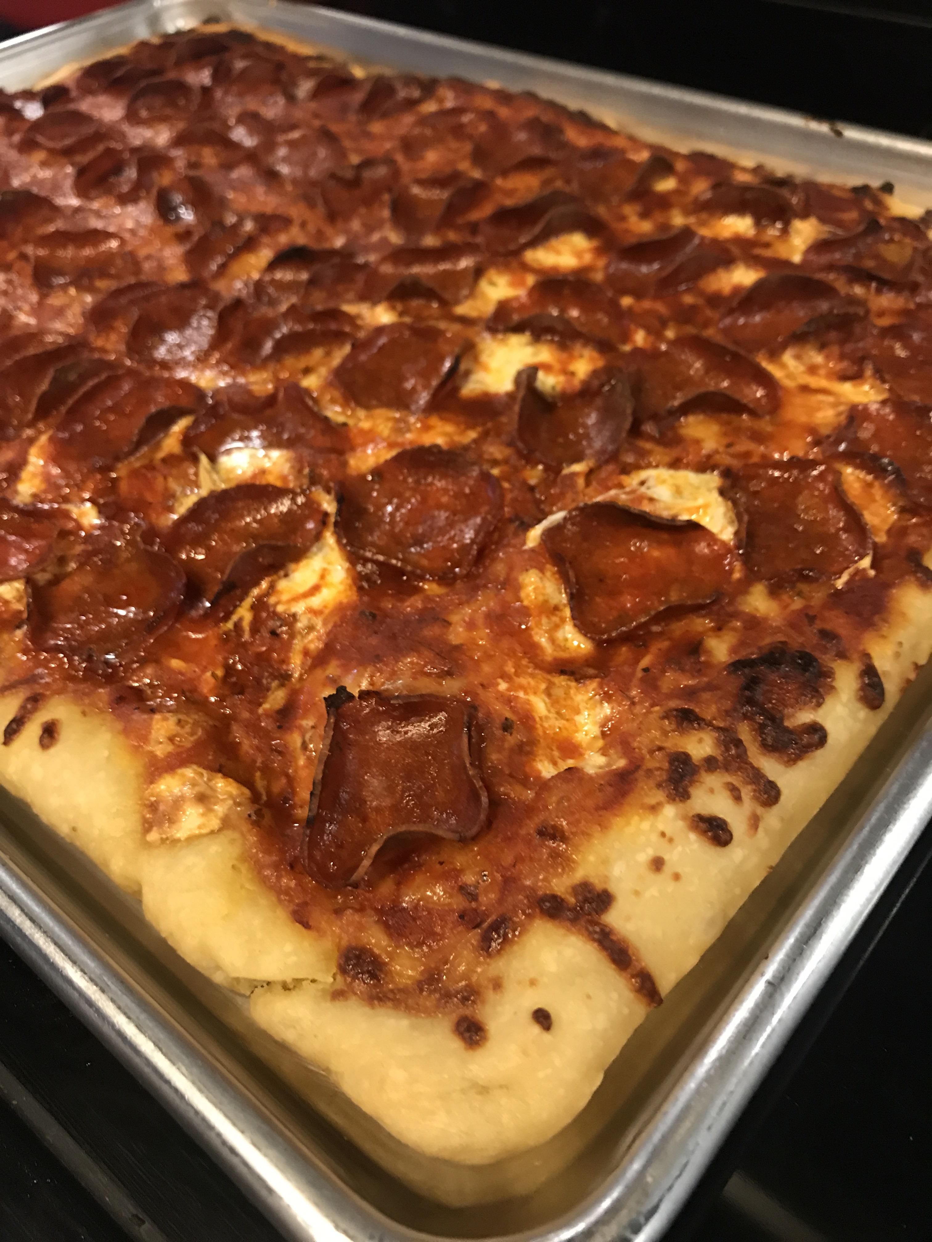 My very first homemade pizza Serious Eats Sicilian r/Pizza