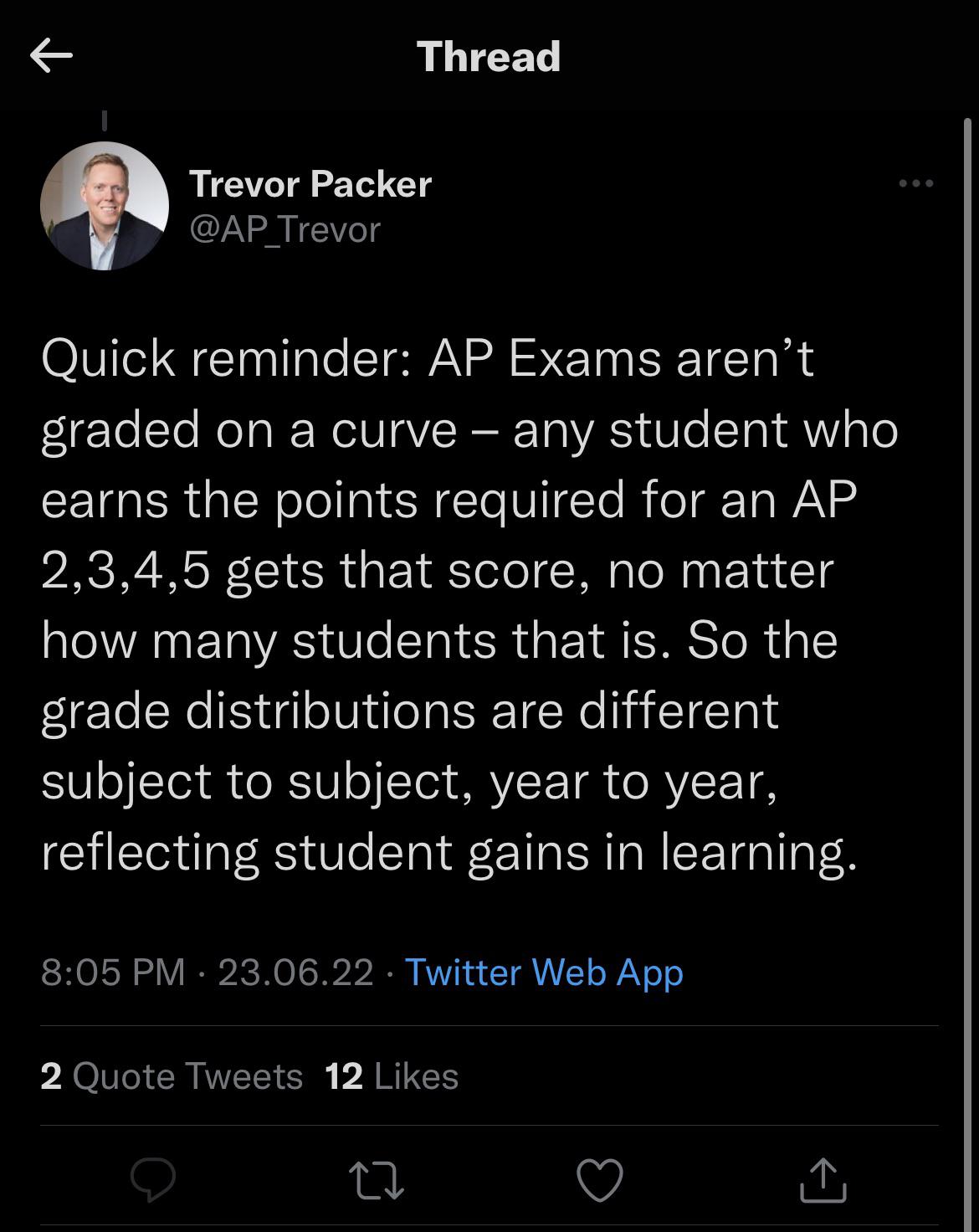 Since when was AP exams not graded on a curve? Wasnt it always that if