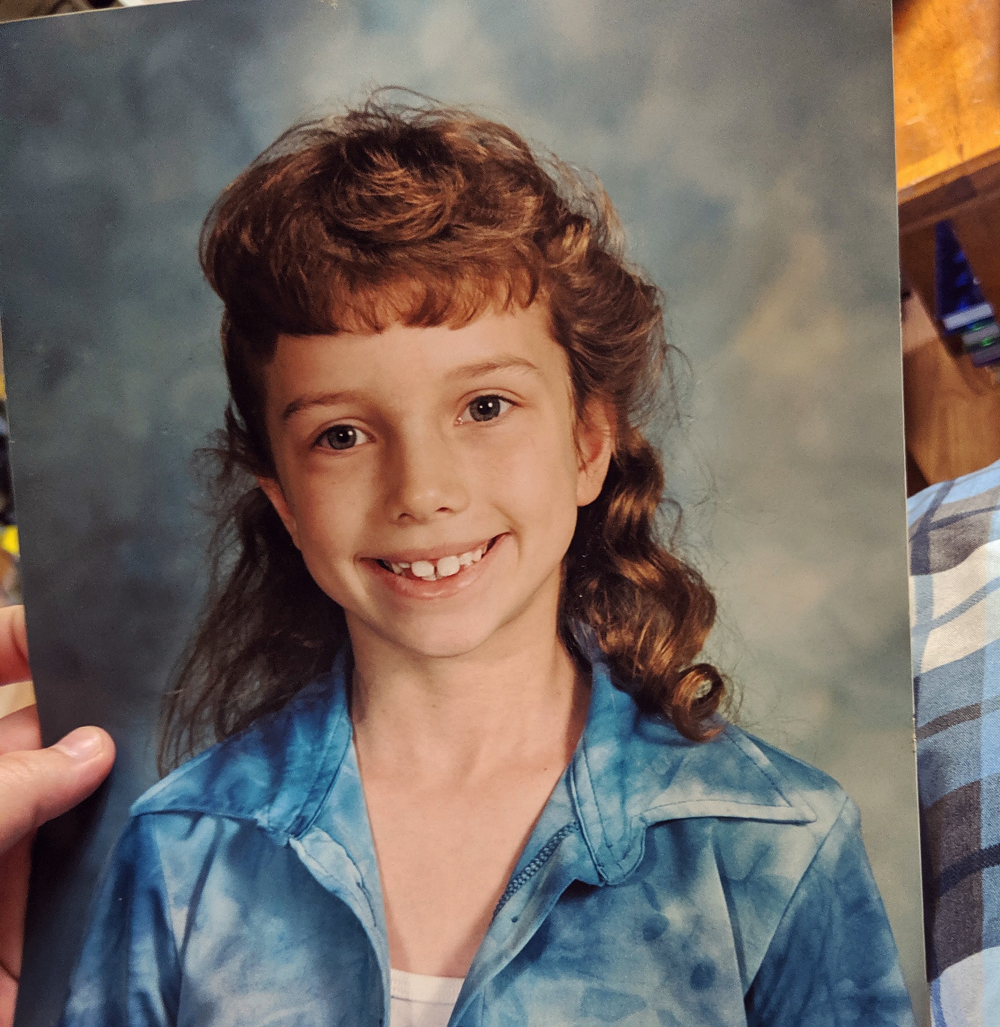 My mom cut & styled my hair for picture day. I never let her touch my