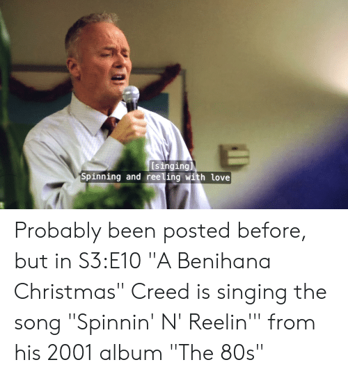 Rewatching The Office and I realized this! Creed is singing a song HE