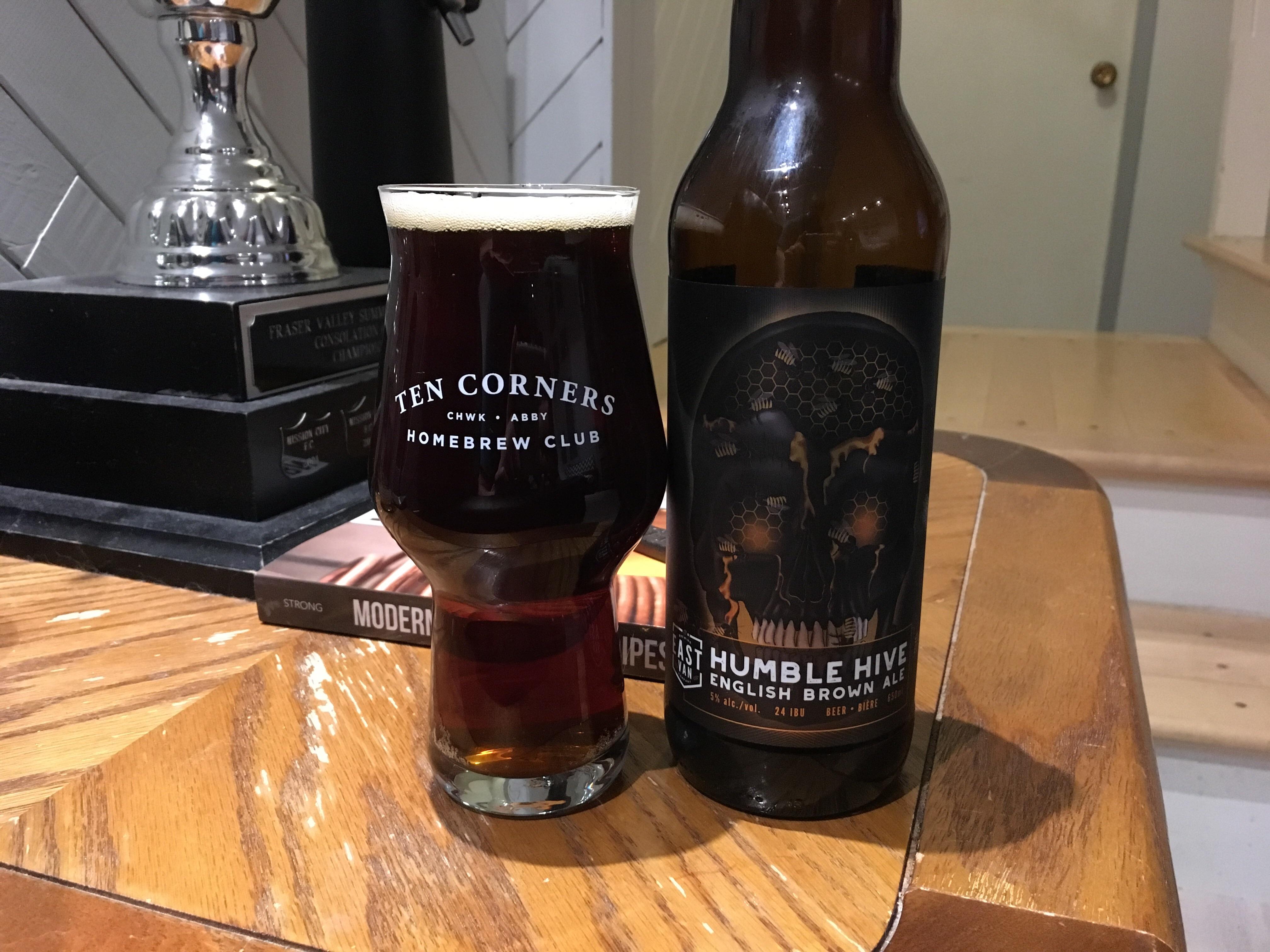 Humble Hive English Brown Ale from East Van Brewing of Vancouver, BC