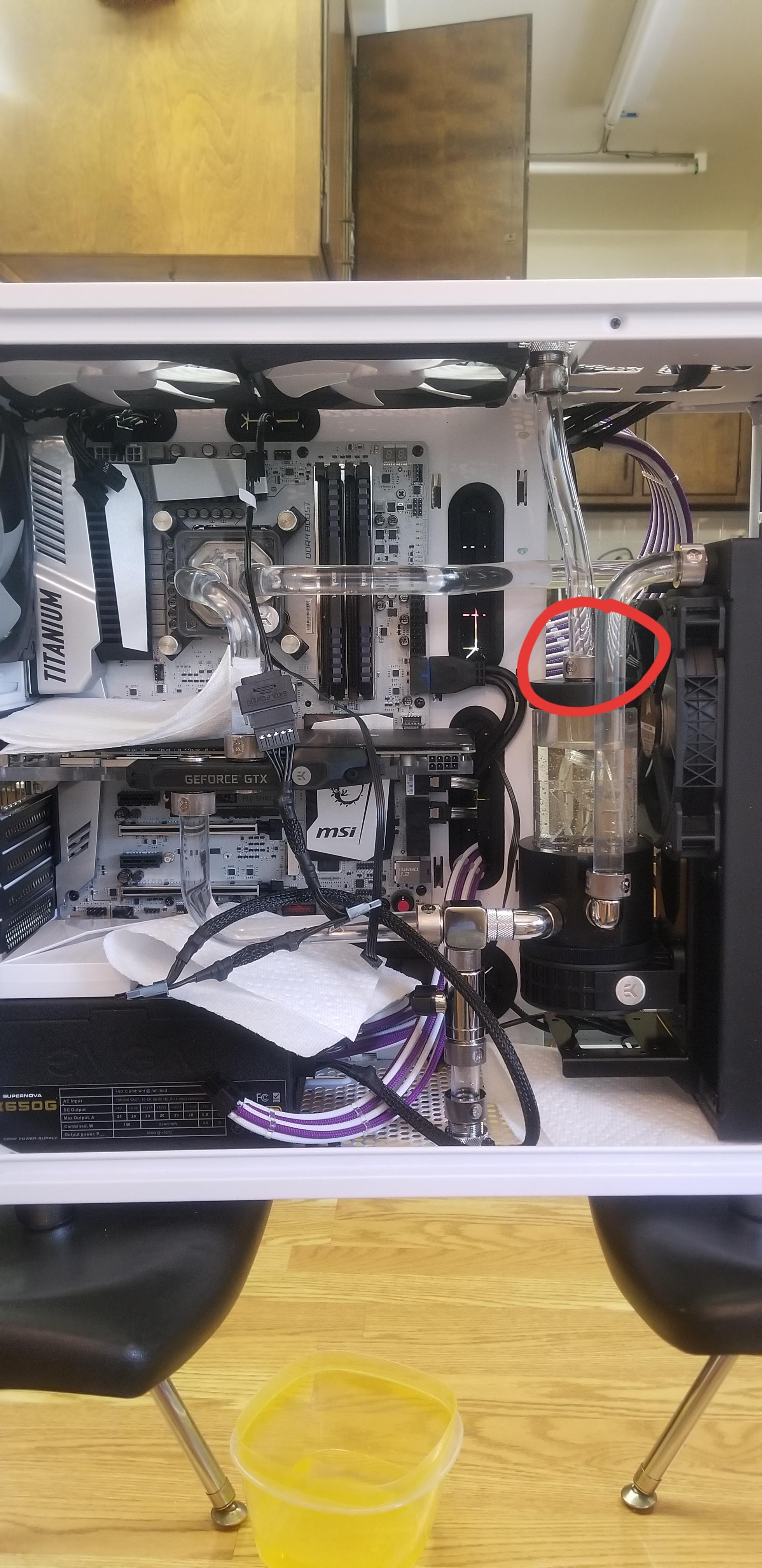 Leak testing and only one spot with a leak. It's tightened all the way