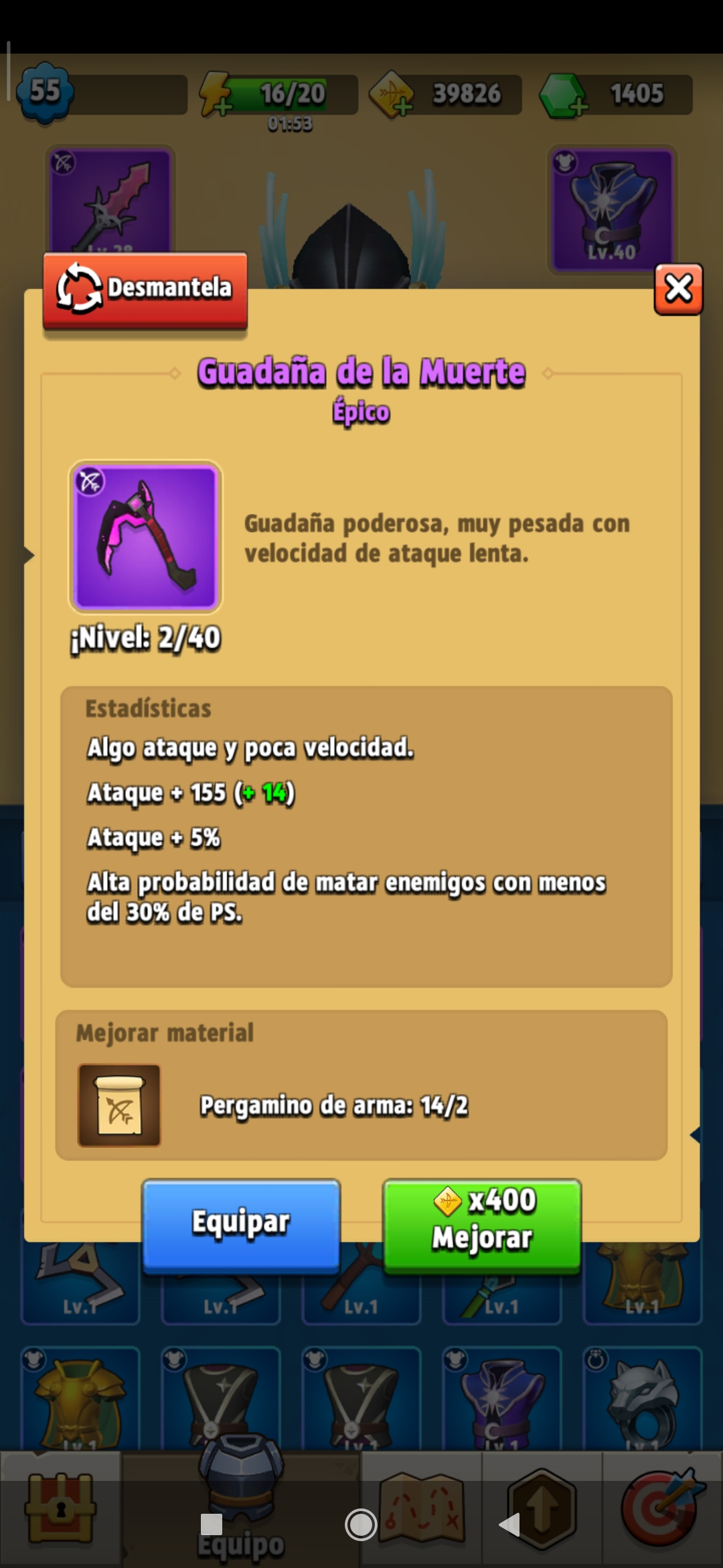 Bug in spanish translate high = "Alto" not Algo r/Archero