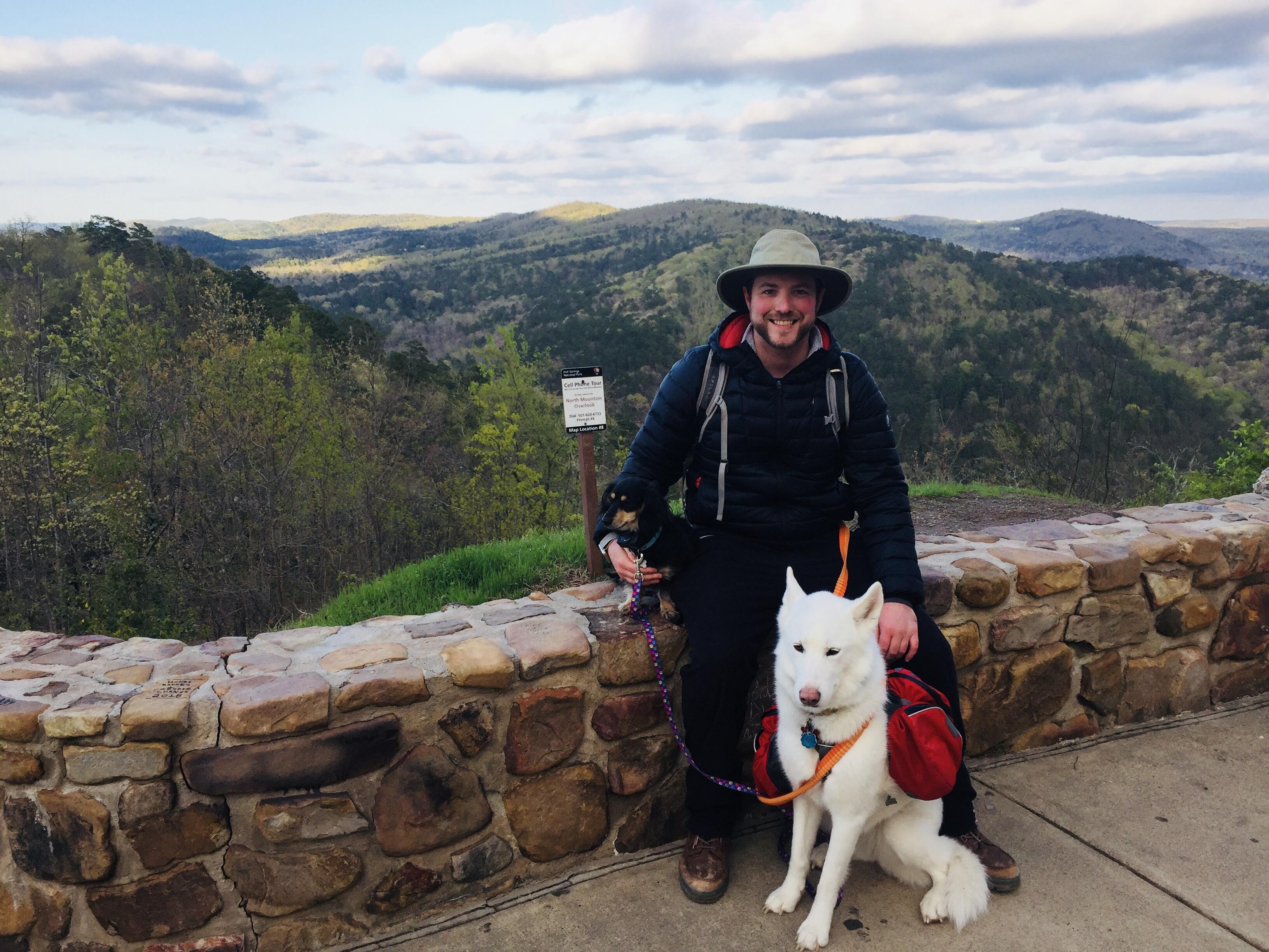 Puppies and I hiking in Hot Springs Arkansas r/CampingandHiking