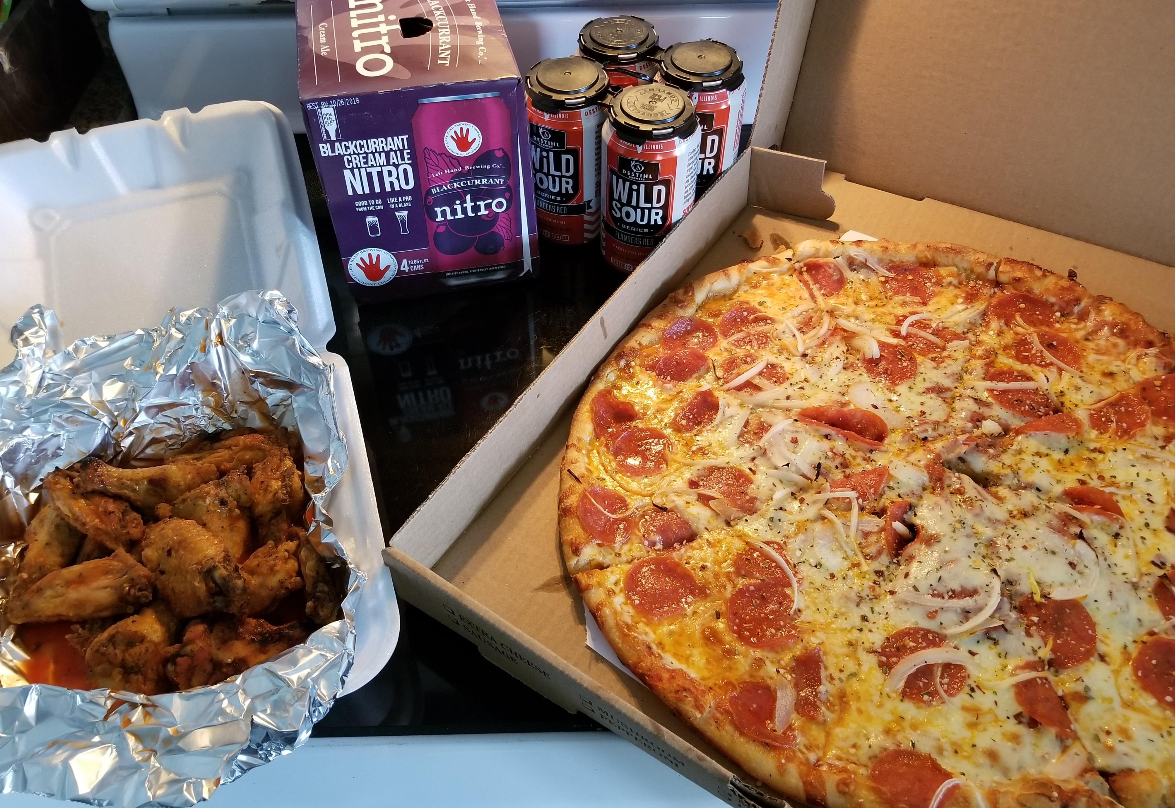 Lazy Saturday necessities courtesy of Dominion Pizza! lancaster