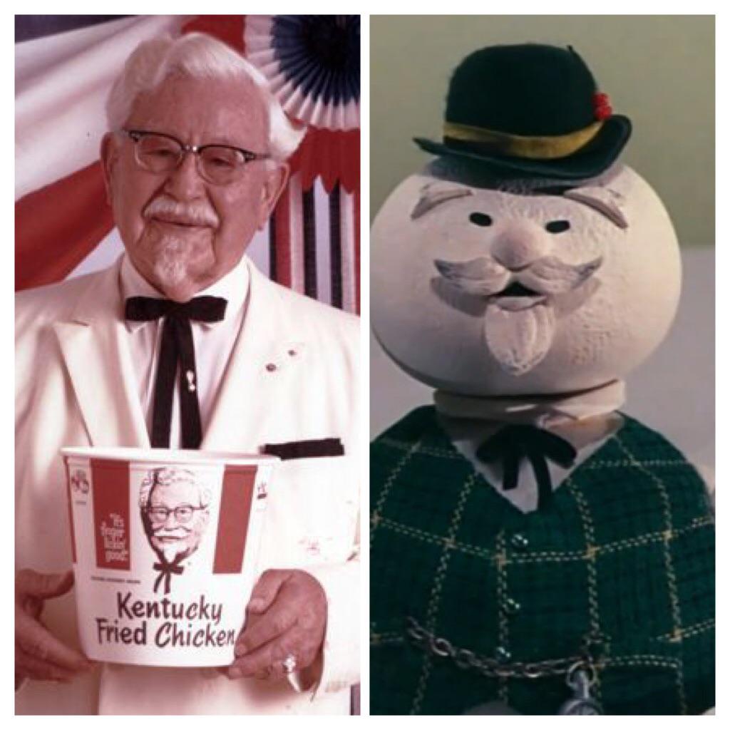 Am I the only one that thinks Colonel Sanders and Sam the Snowman share