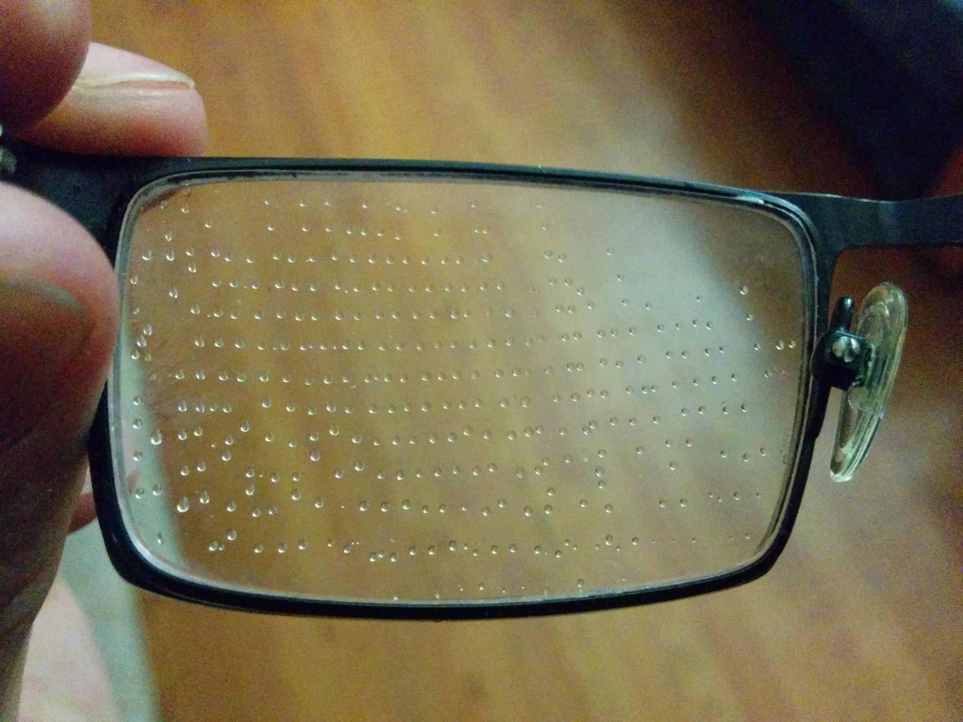 This pattern of water droplets on my glasses r/mildlyinteresting