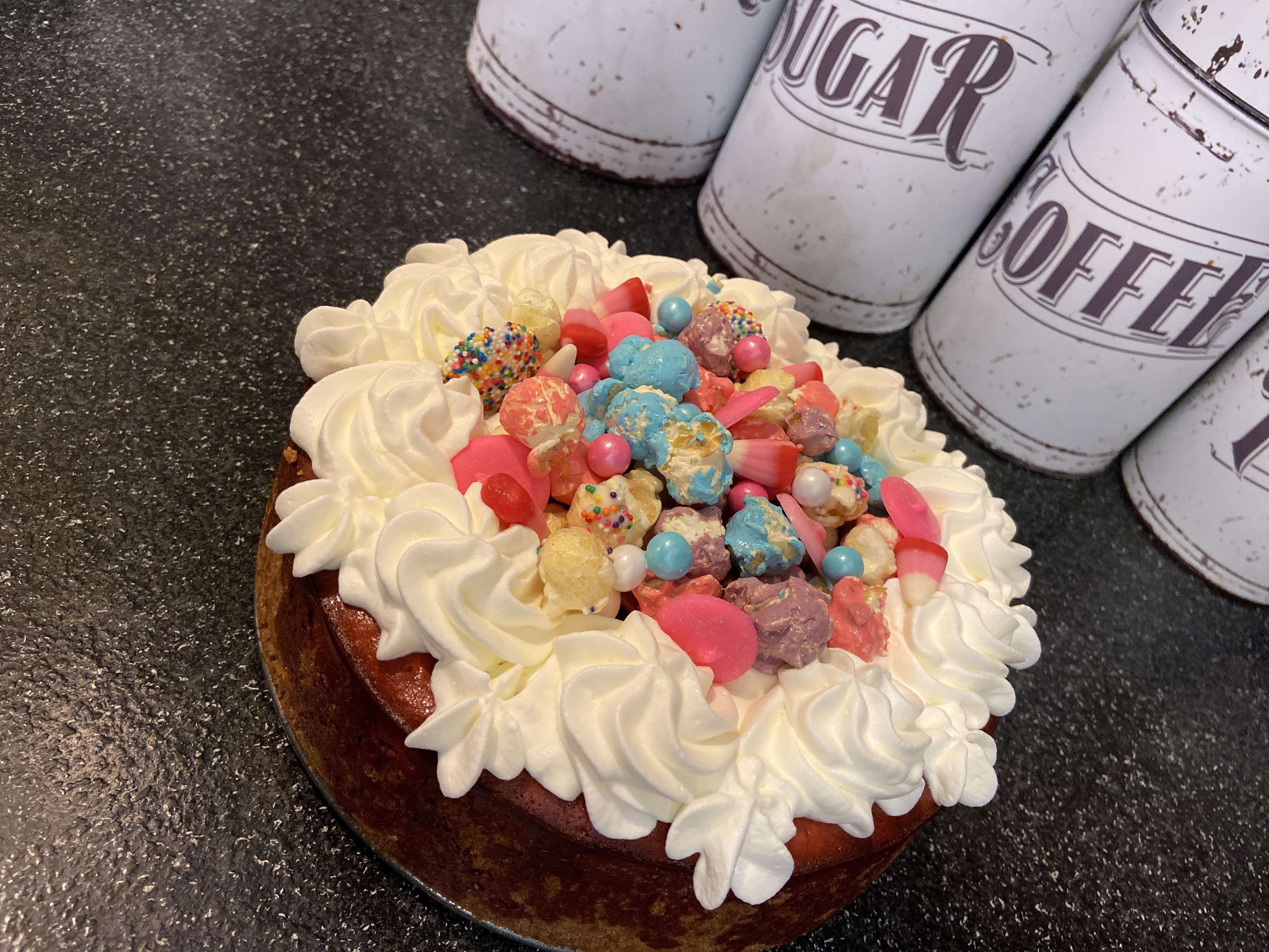 First Cheesecake Ever! Decided to be adventurous and do a Cotton Candy