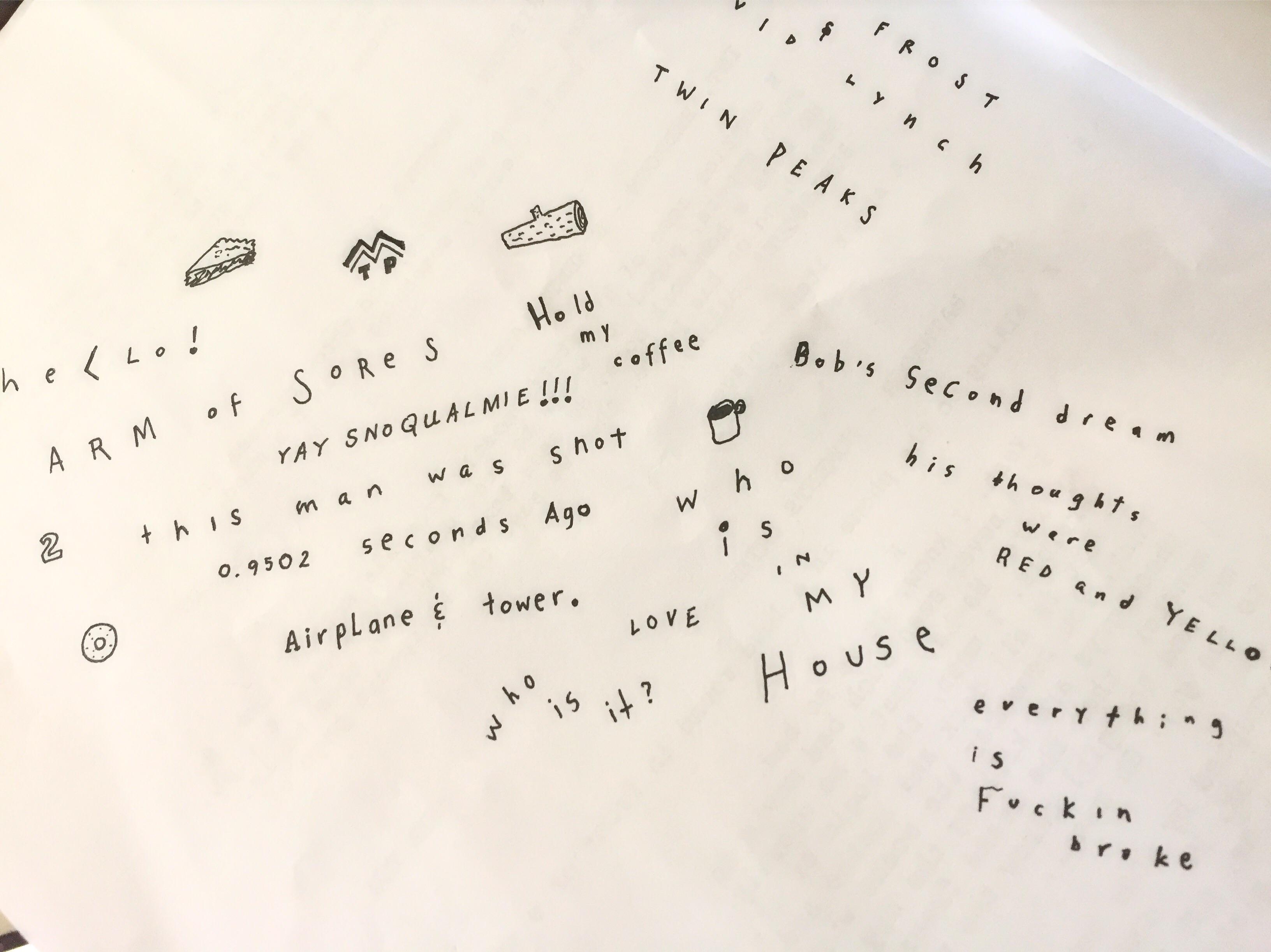 [No Spoilers] I just adore David Lynch's handwriting style... twinpeaks