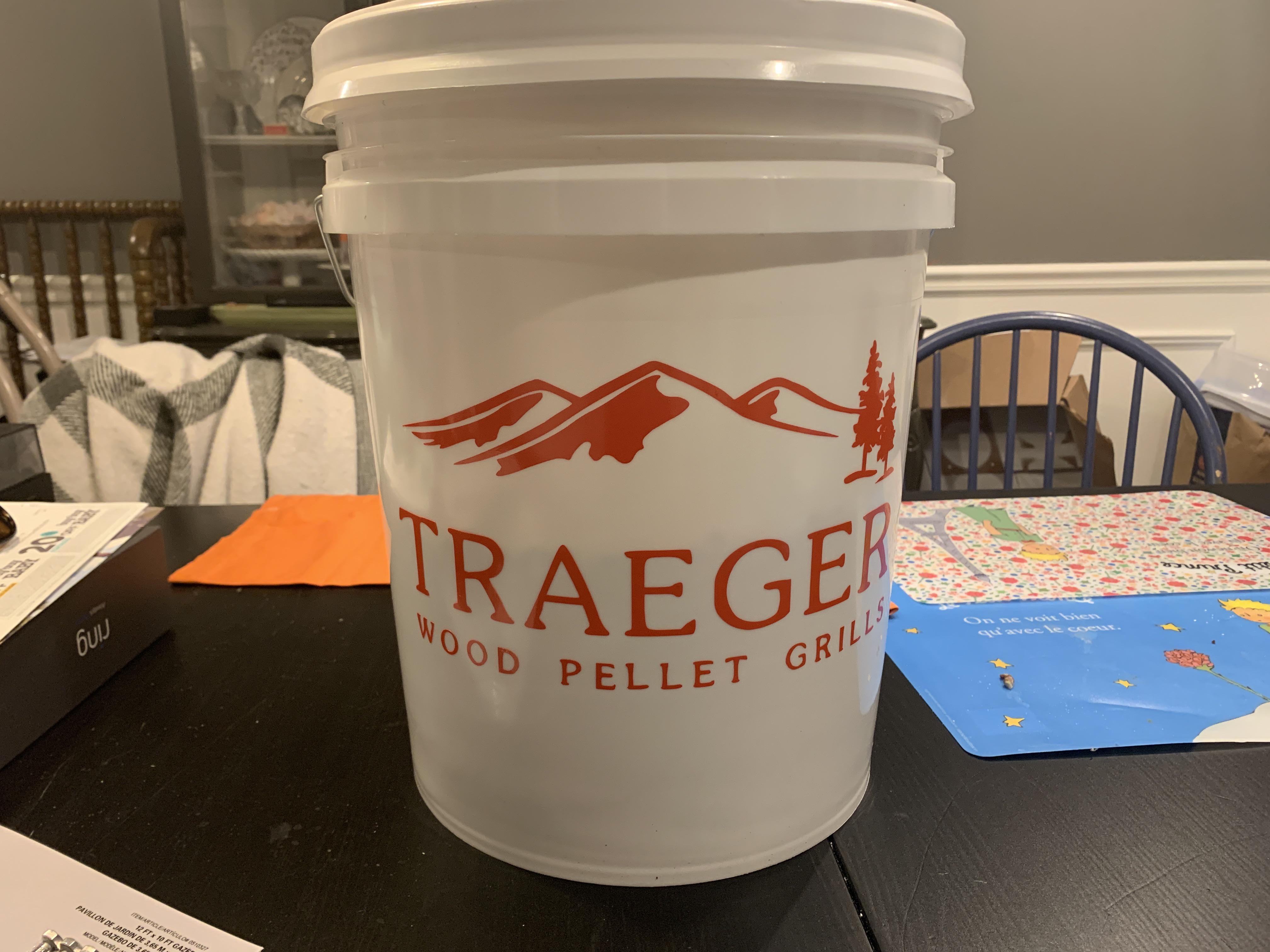 Added custom vinyl Traeger logos to my pellet buckets r/Traeger