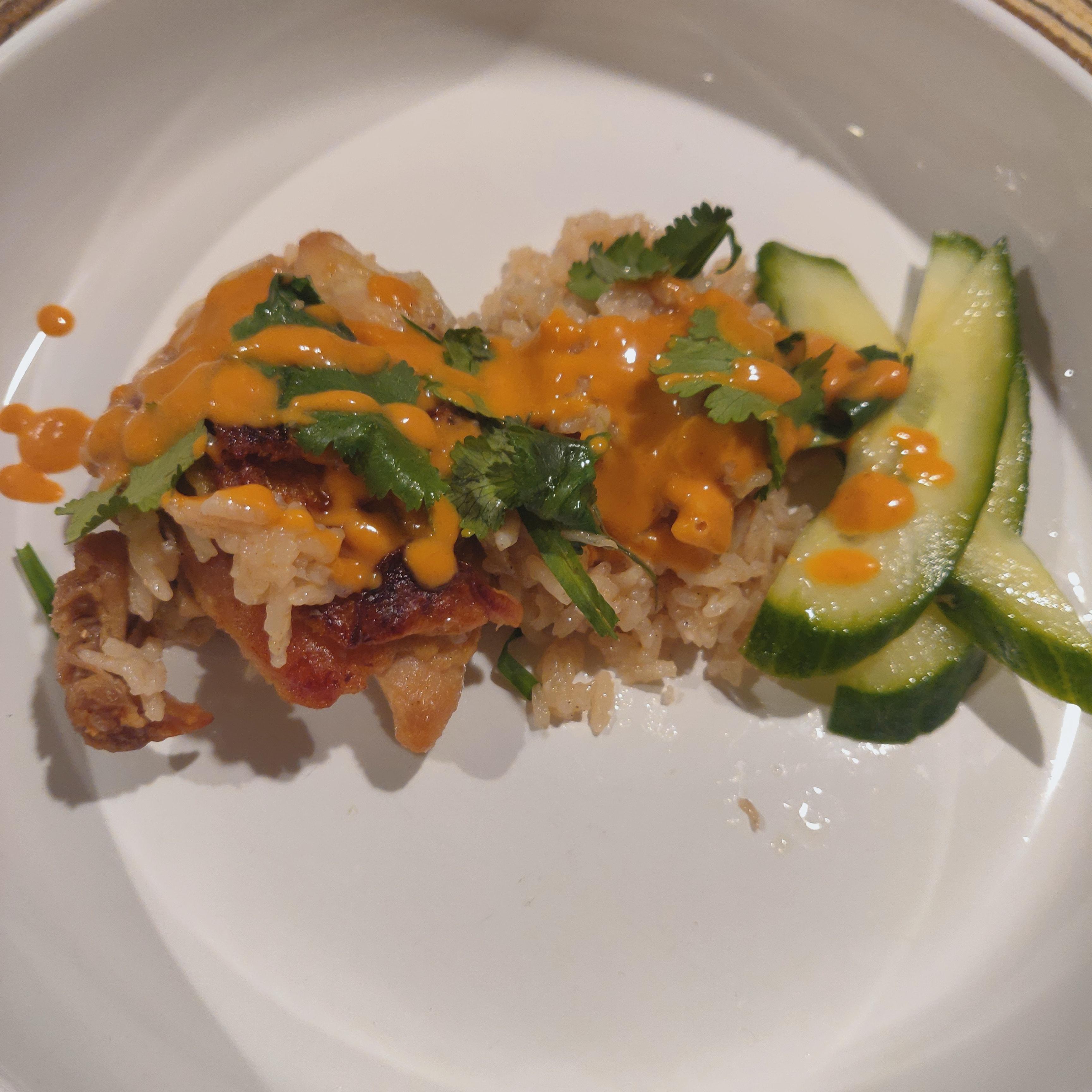 Made Molly's gingery chicken and rice with peanut sauce. 10/10. r/bon