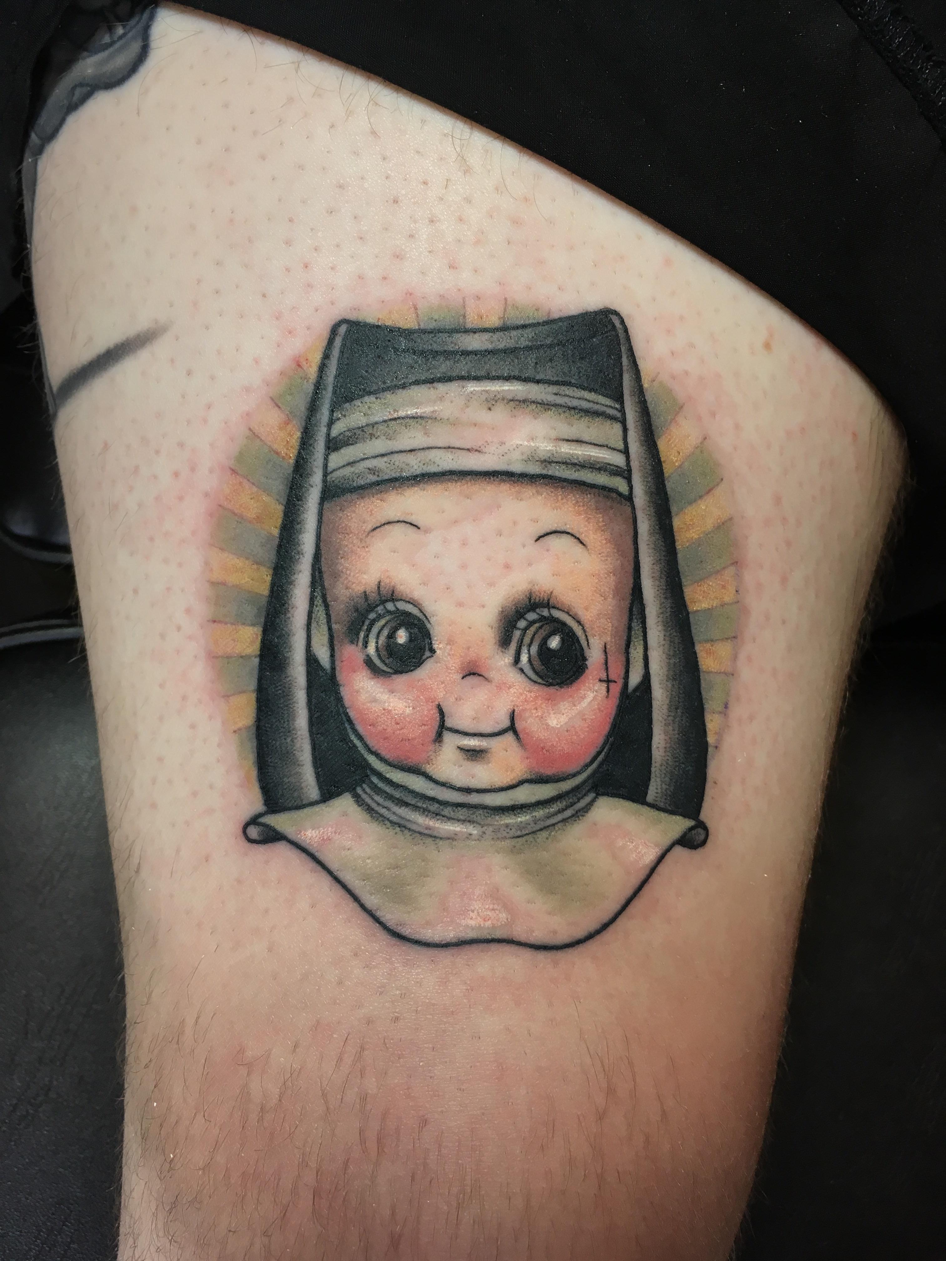 Thigh piece done by Courtney Mello Lost Art Gallery in Oakville, CT