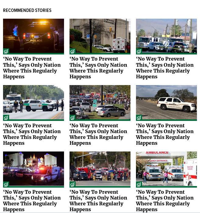'No Way To Prevent This,' Says Only Nation Where This Regularly Happens : ABoringDystopia