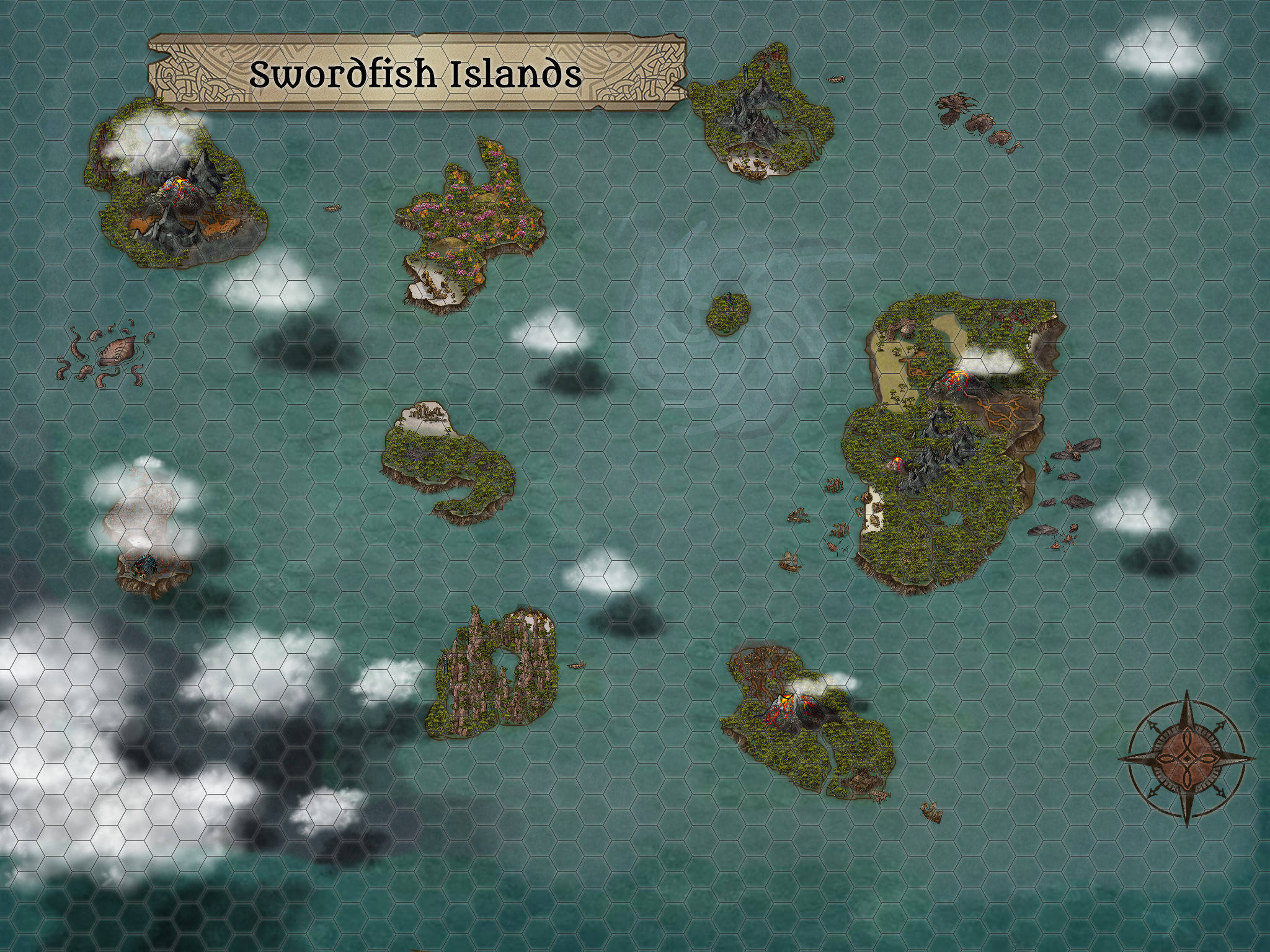 My rendition of the Swordfish Islands from the OSR Hot Springs Island